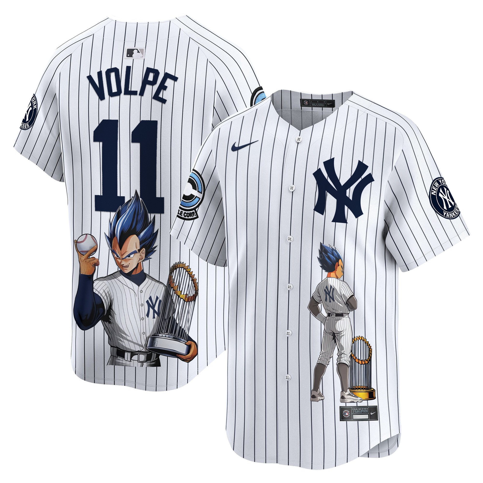 Anthony VolpeUnisex New York Yankees Vegeta Dragon Ball Vapor Premier Limited White Jersey - Printed