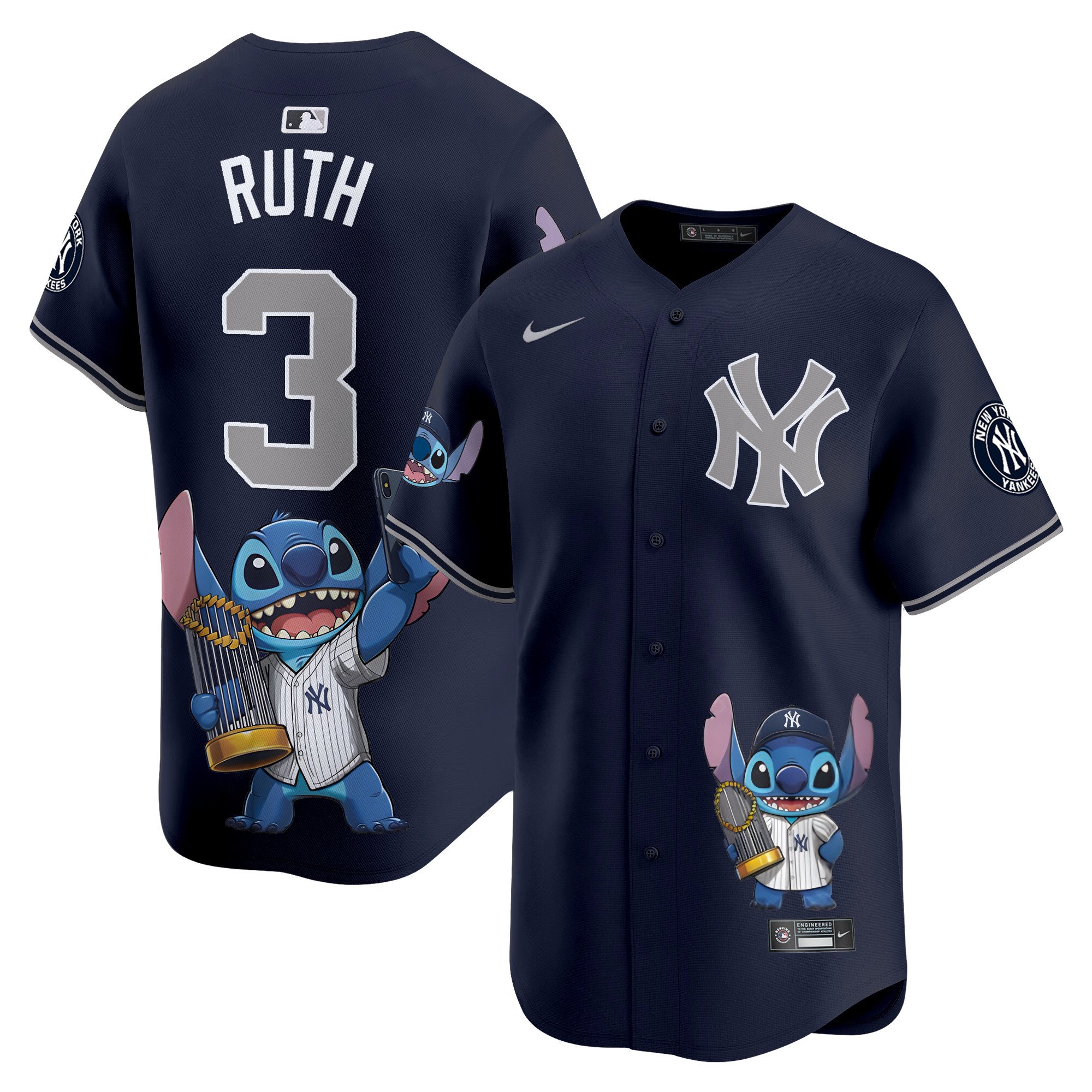 Babe RuthUnisex Yankee Lilo And Stitch Vapor Premier Limited Alternate Houston Astros Jersey - Printed