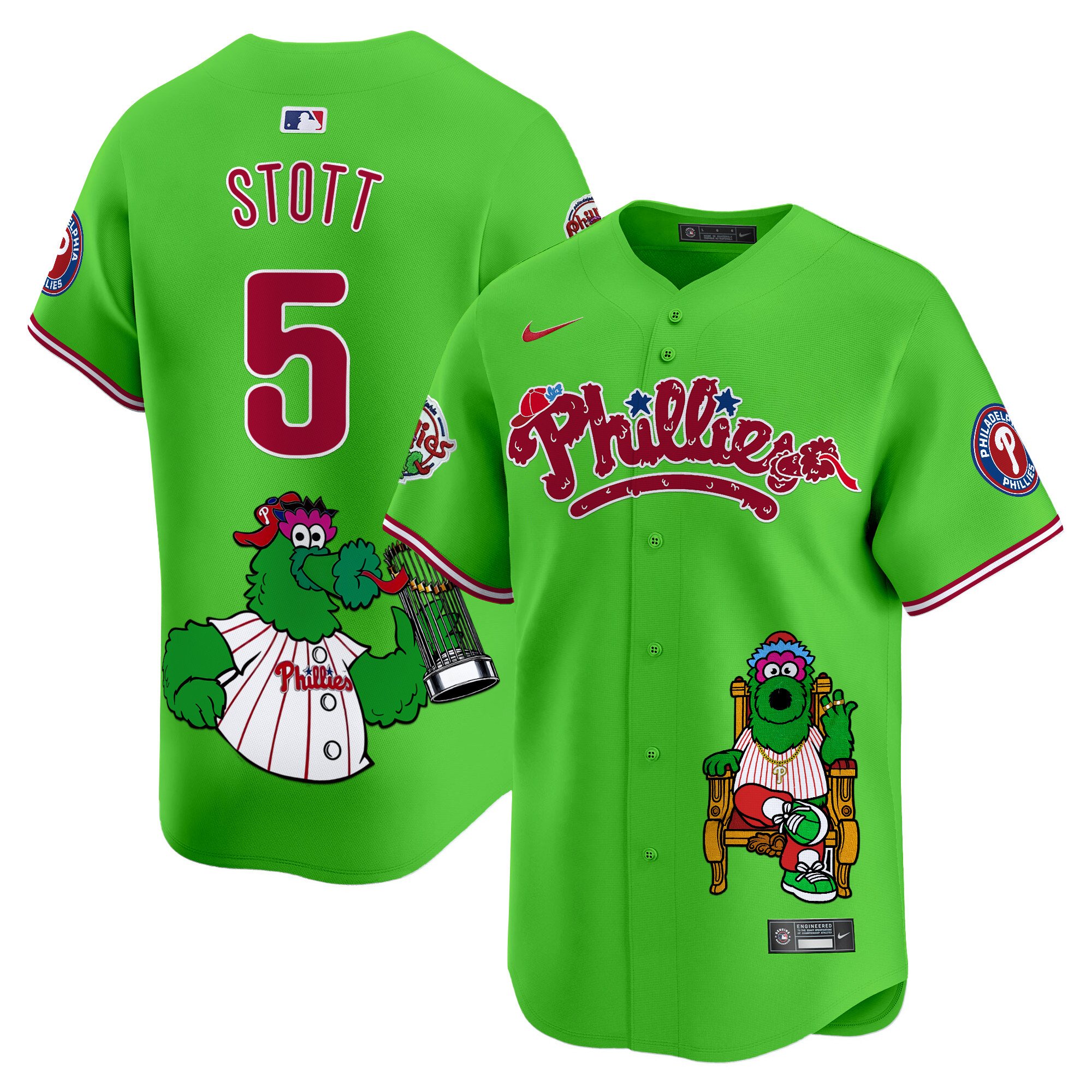 Bryson StottUnisex Philadelphia Phillies Phanatic Vapor Premier Limited Green Jersey - Printed