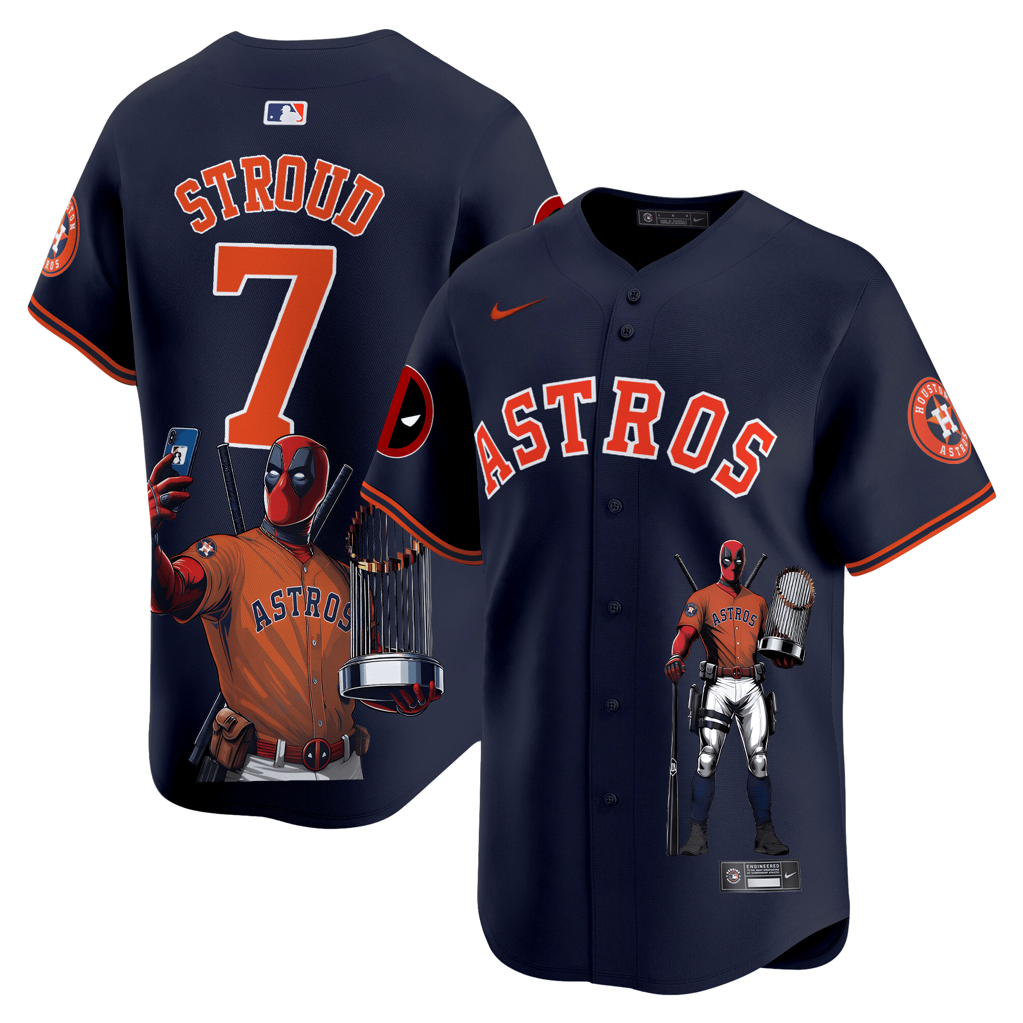 CJ StroudUnisex Houston Astros Deadpool Vapor Premier Limited Navy Jersey - Printed