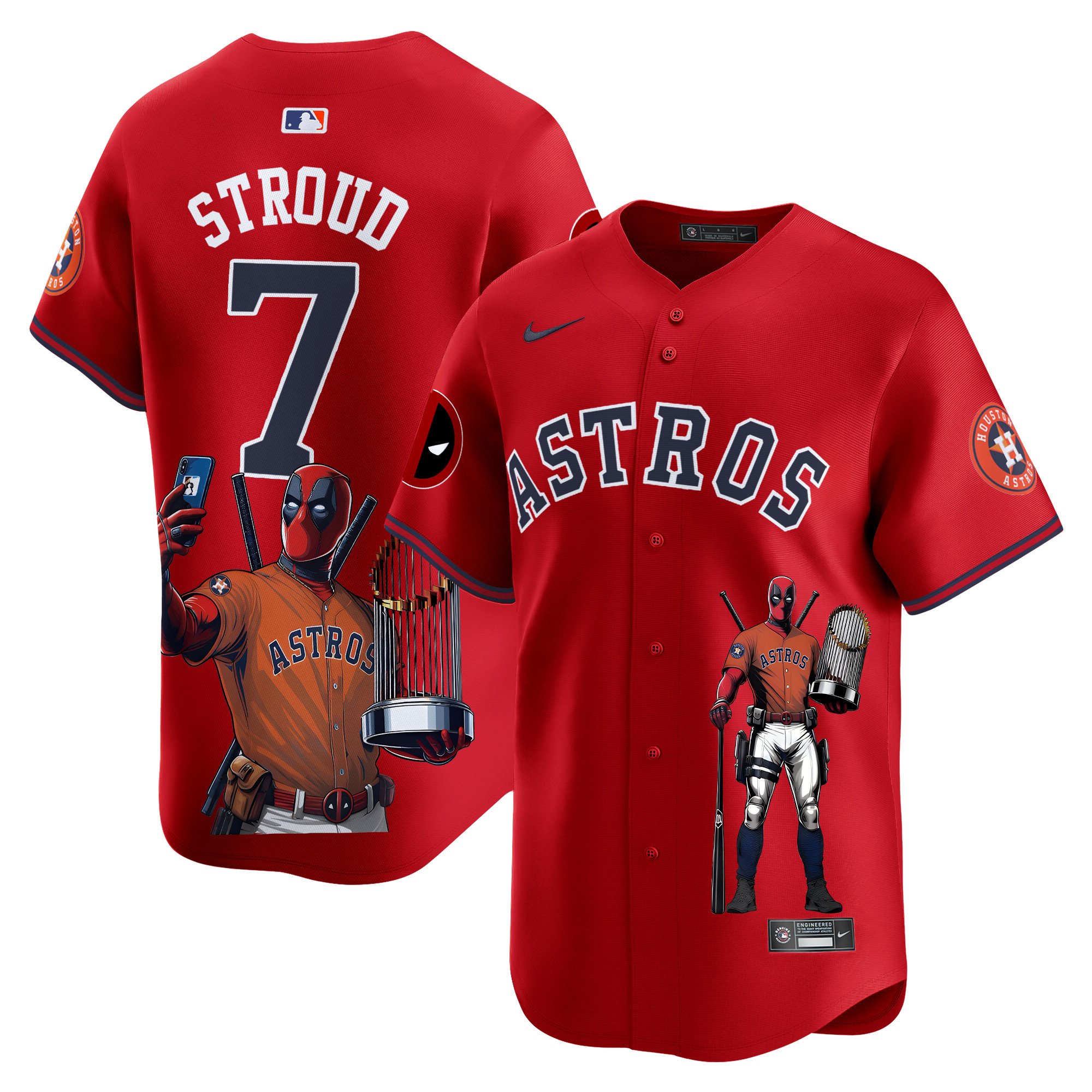 CJ StroudUnisex Houston Astros Deadpool Vapor Premier Limited Red Jersey - Printed