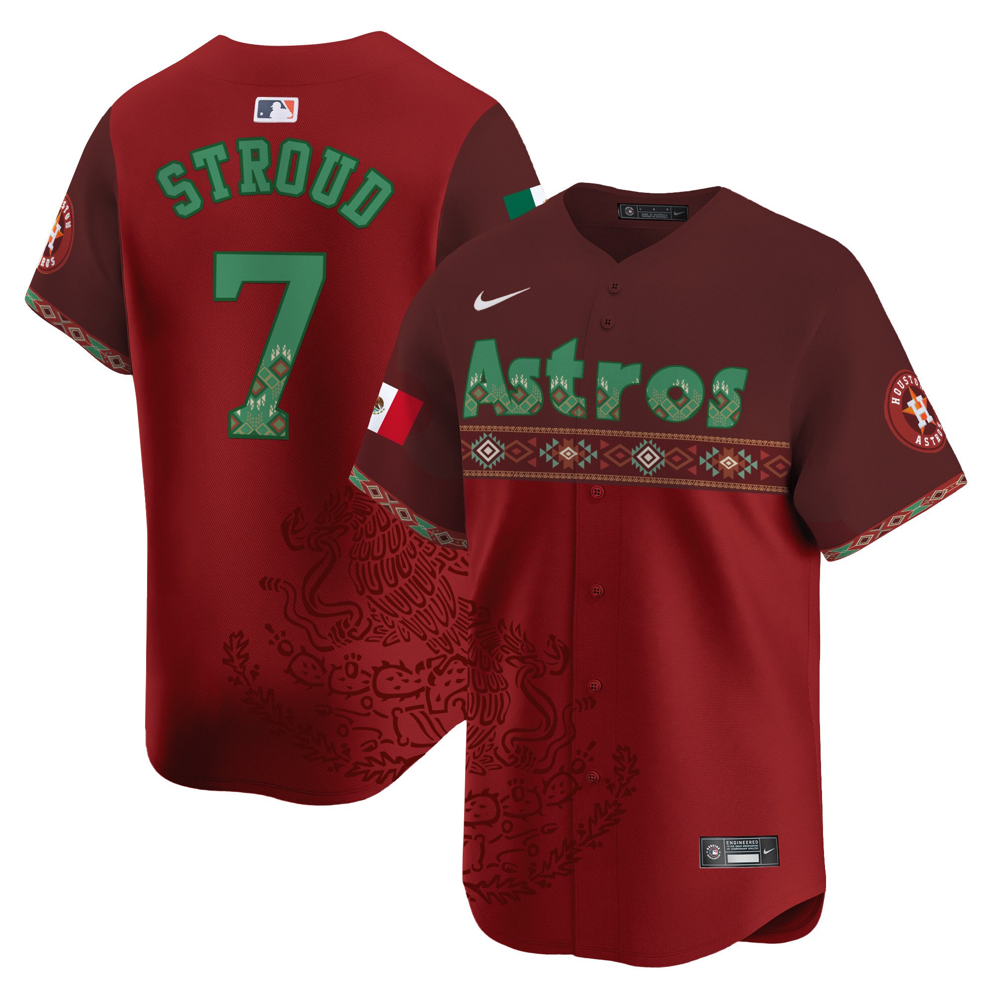 CJ StroudUnisex Houston Astros Mexico Vapor Premier Limited Red Jersey - Printed