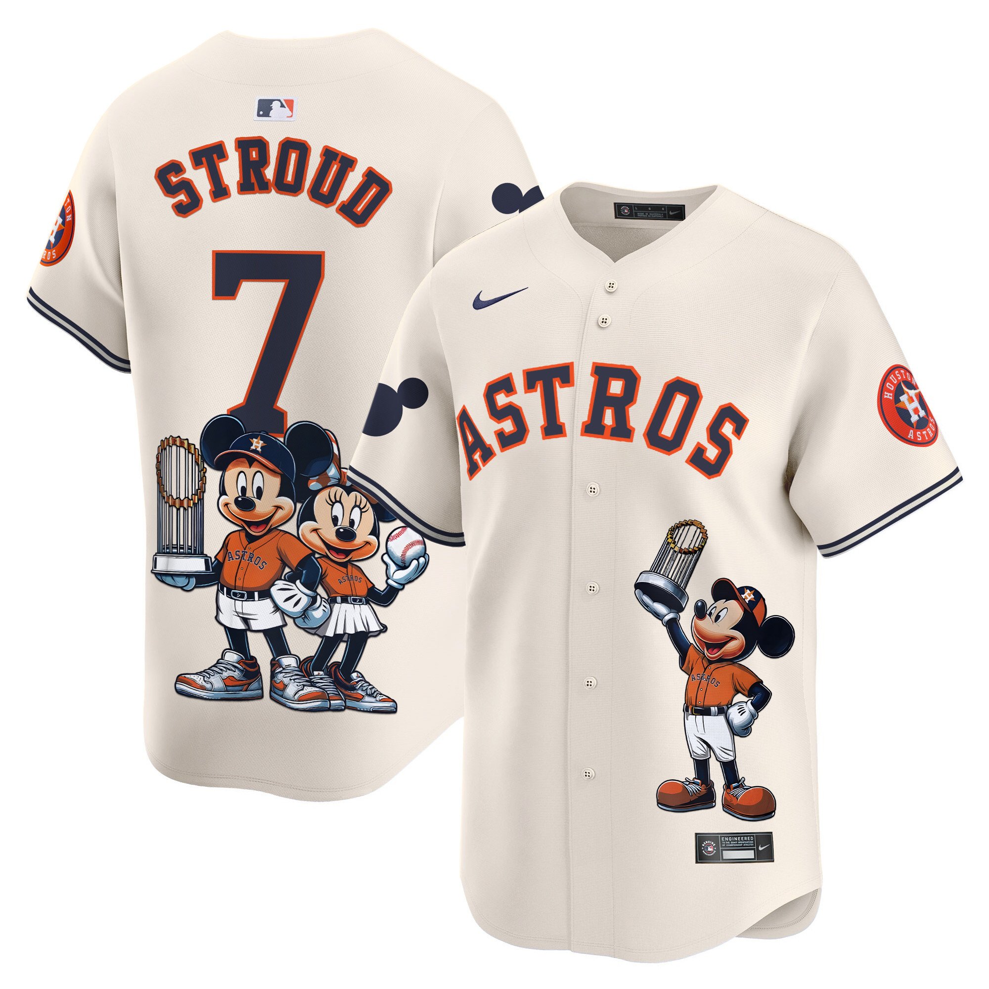 CJ StroudUnisex Houston Astros Mickey Houston Vapor Premier Limited Cream Jersey - Printed