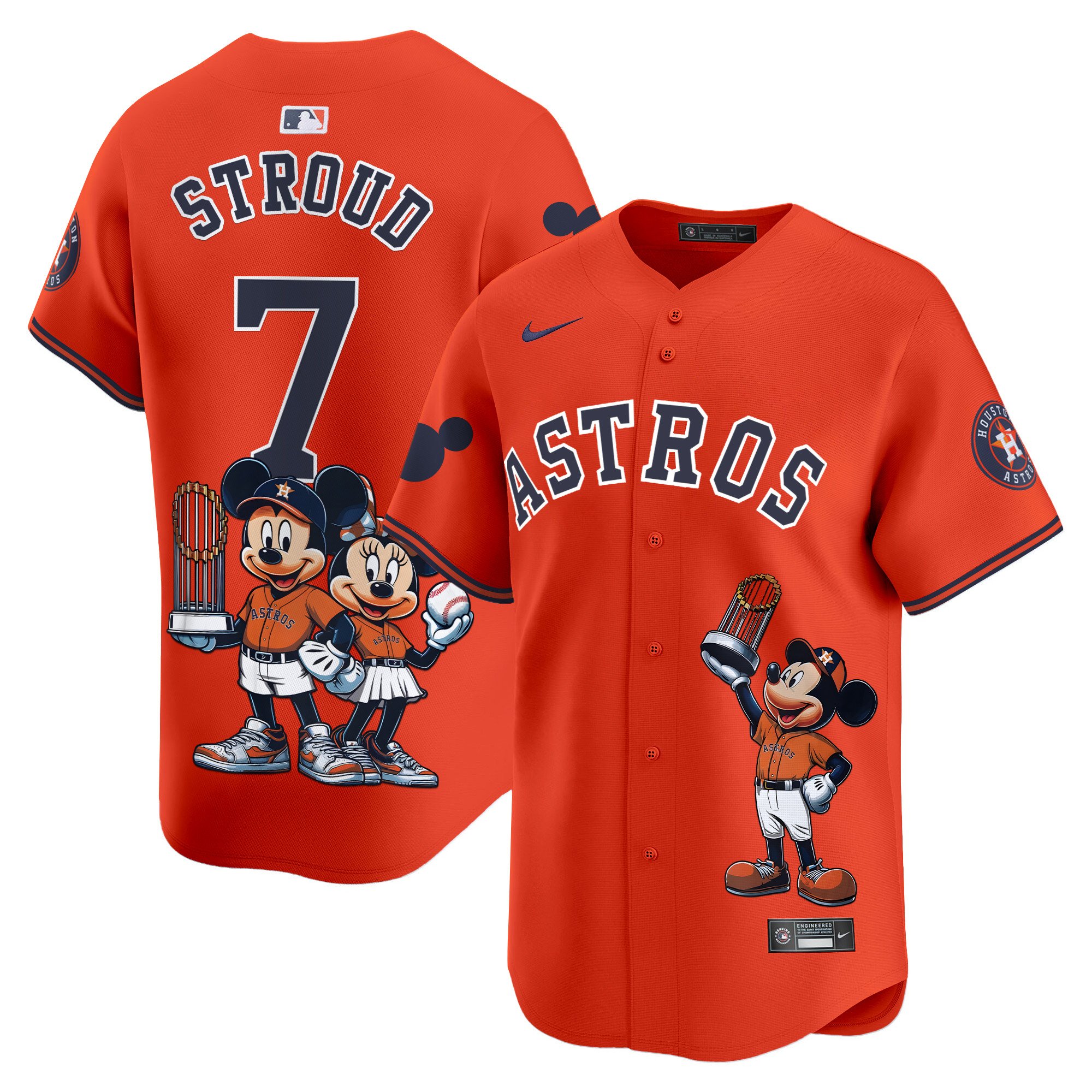 CJ StroudUnisex Houston Astros Mickey Houston Vapor Premier Limited Orange Jersey - Printed