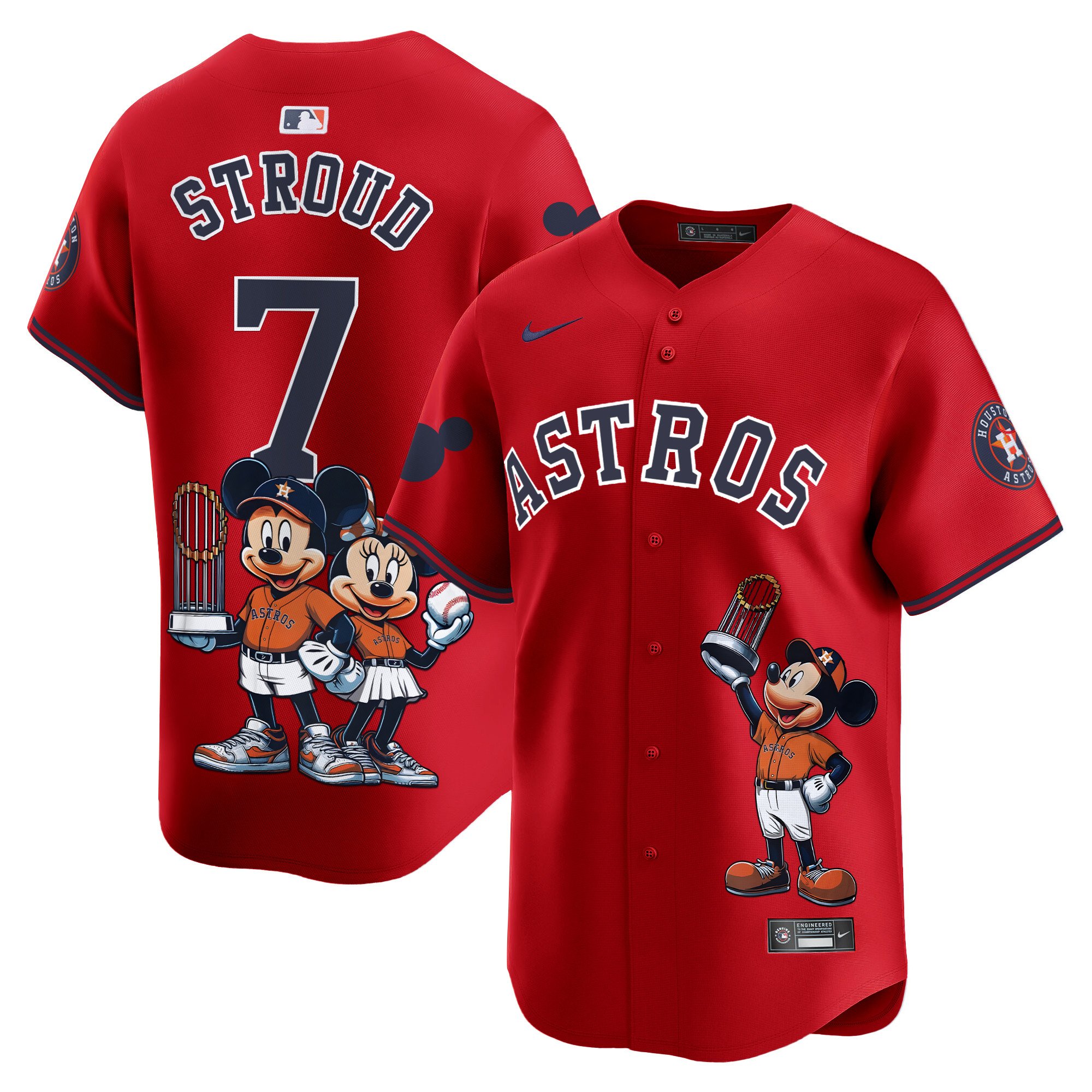 CJ StroudUnisex Houston Astros Mickey Houston Vapor Premier Limited Red Jersey - Printed