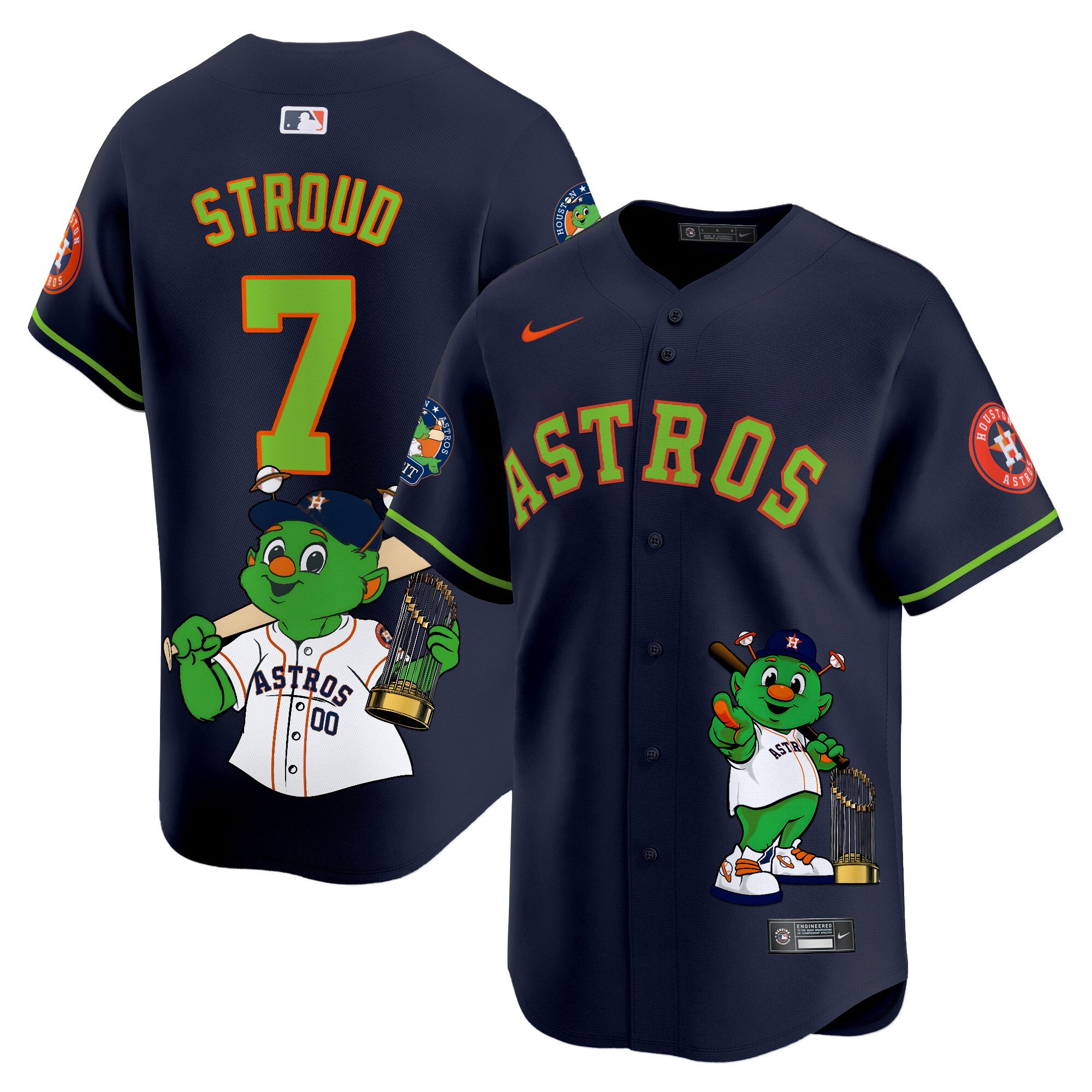 CJ StroudUnisex Houston Astros Orbit Vapor Premier Limited Navy Jersey - Printed