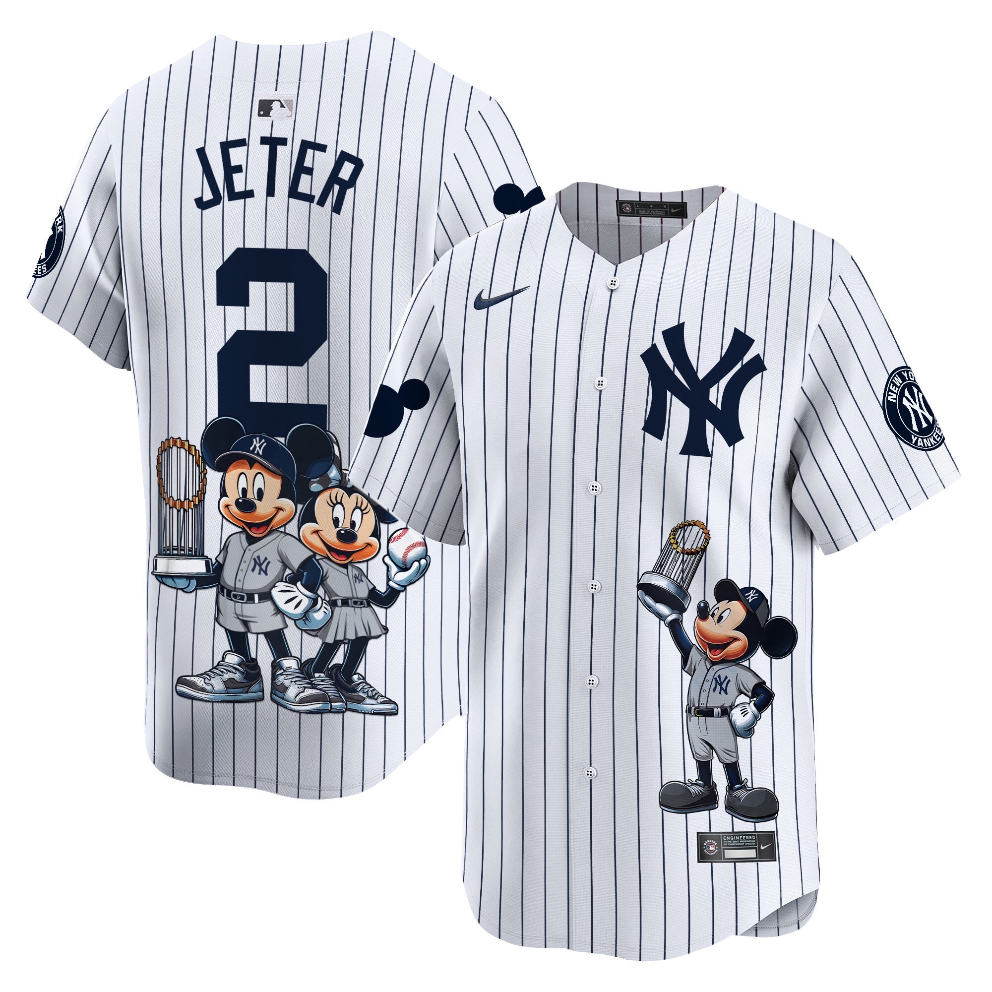 Derek JeterUnisex New York Yankees Mickey Vapor Premier Limited White Jersey - Printed