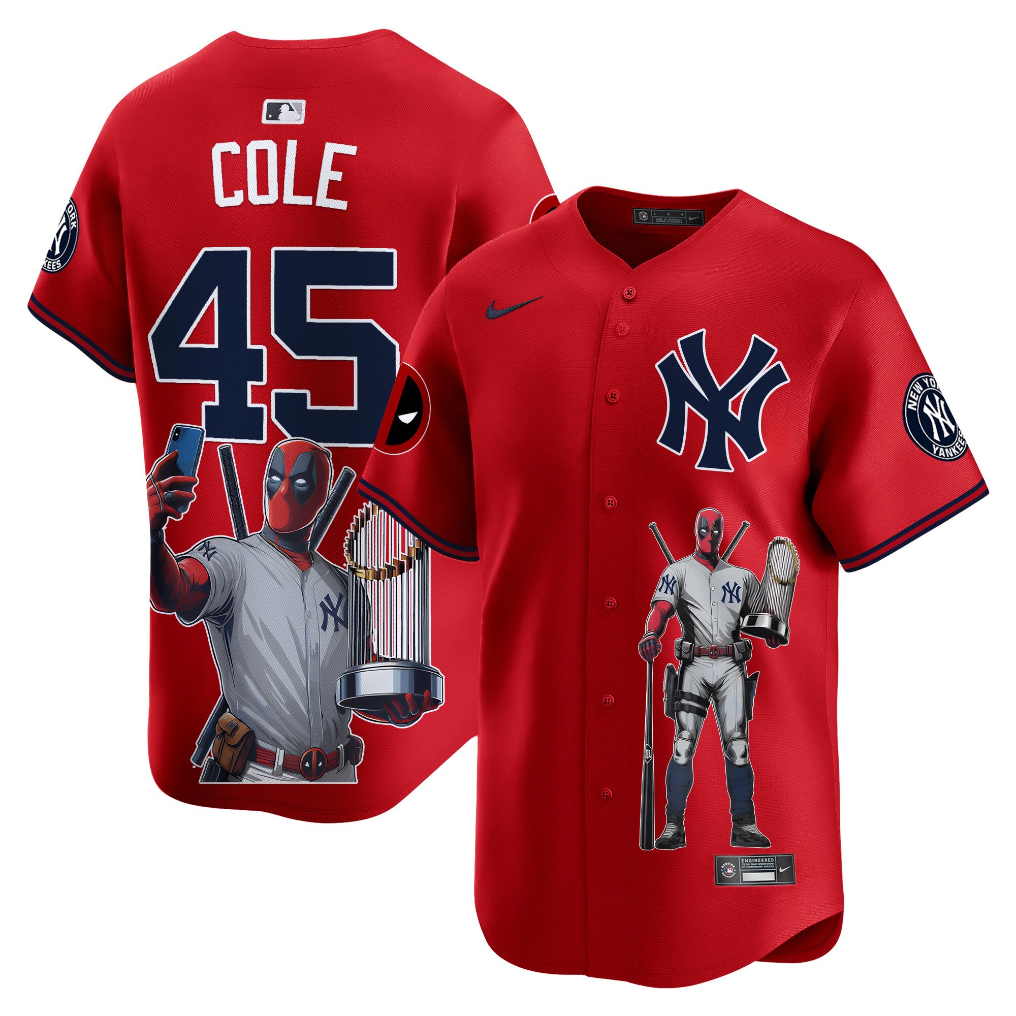 Gerrit ColeUnisex New York Yankees Deadpool Premier Limited Red Jersey - Printed