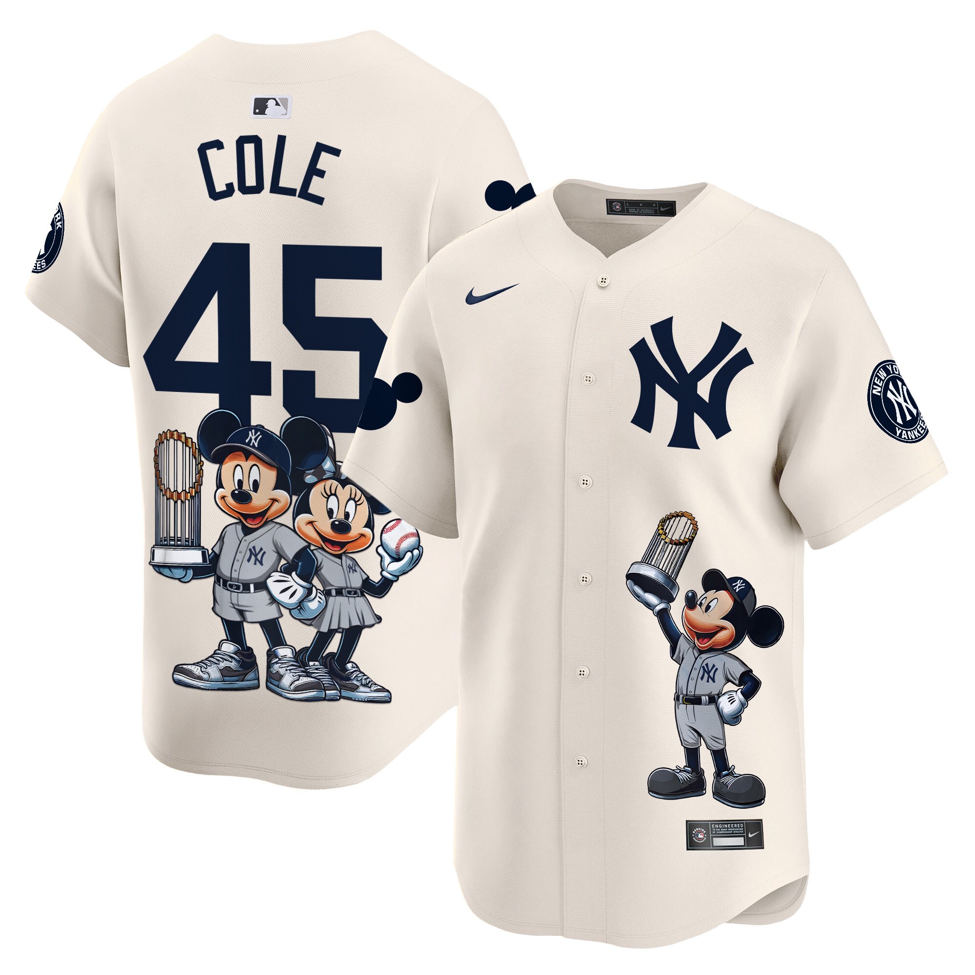 Gerrit ColeUnisex New York Yankees Mickey Vapor Premier Limited Cream Jersey - Printed