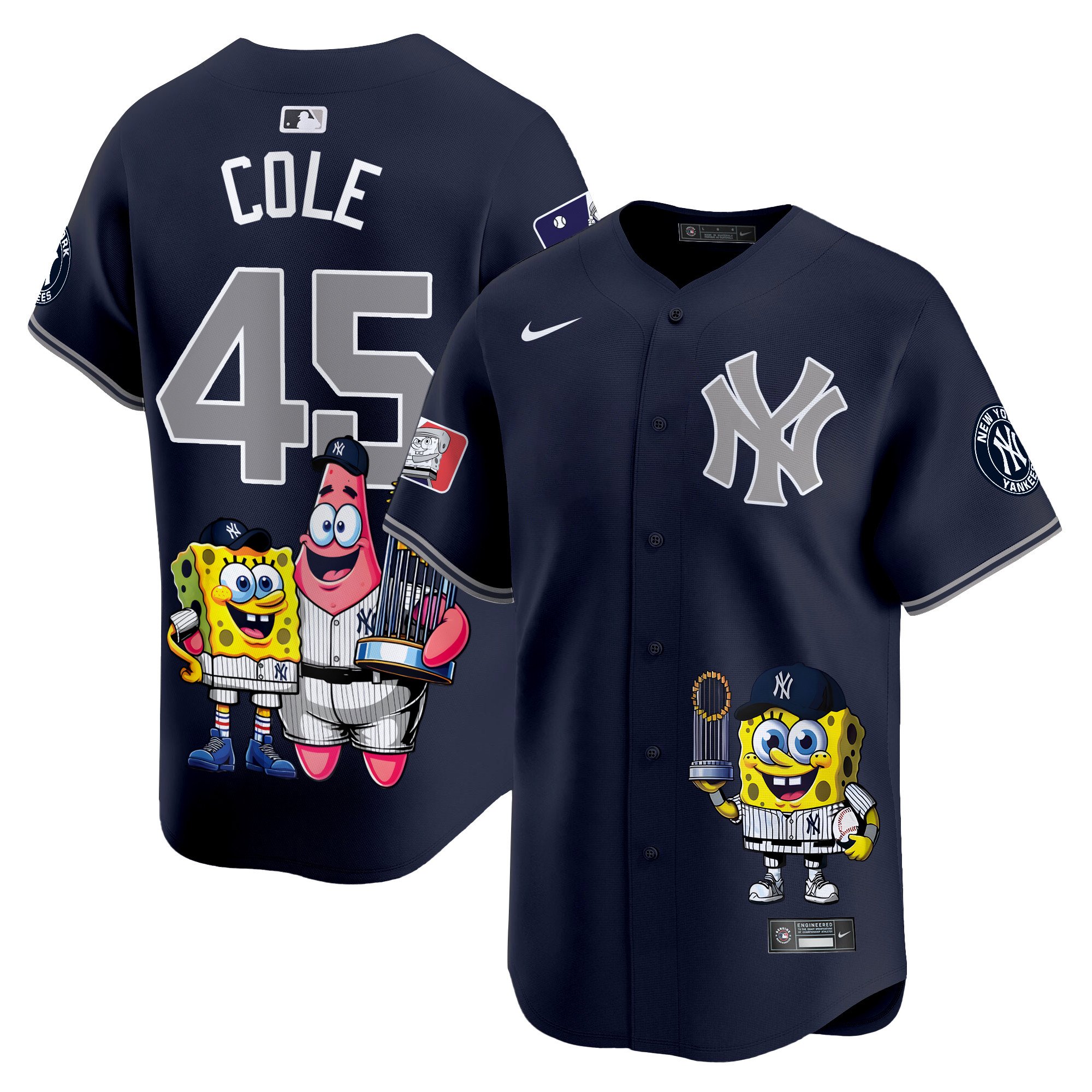 Gerrit ColeUnisex New York Yankees SpongeBob SquarePants Vapor Premier Limited Alternate Jersey - Printed
