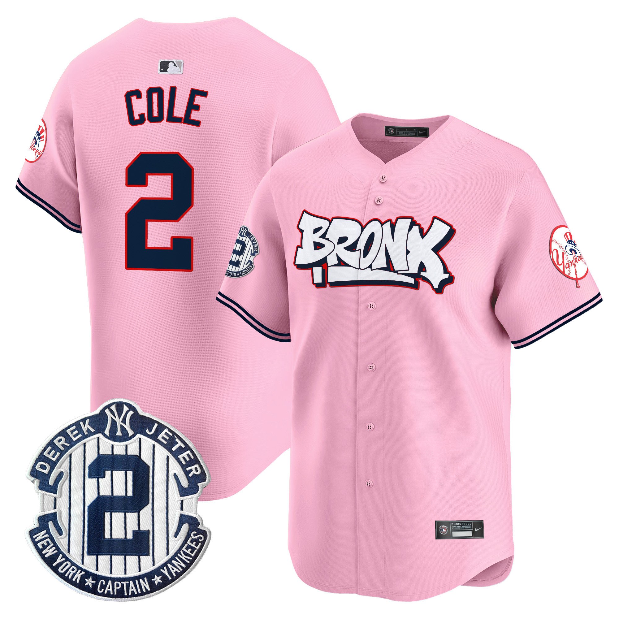 Gerrit ColeUnisex New York Yankees The Bronx Graffiti Vapor Premier Limited Pink Jersey V4 - All Stitched