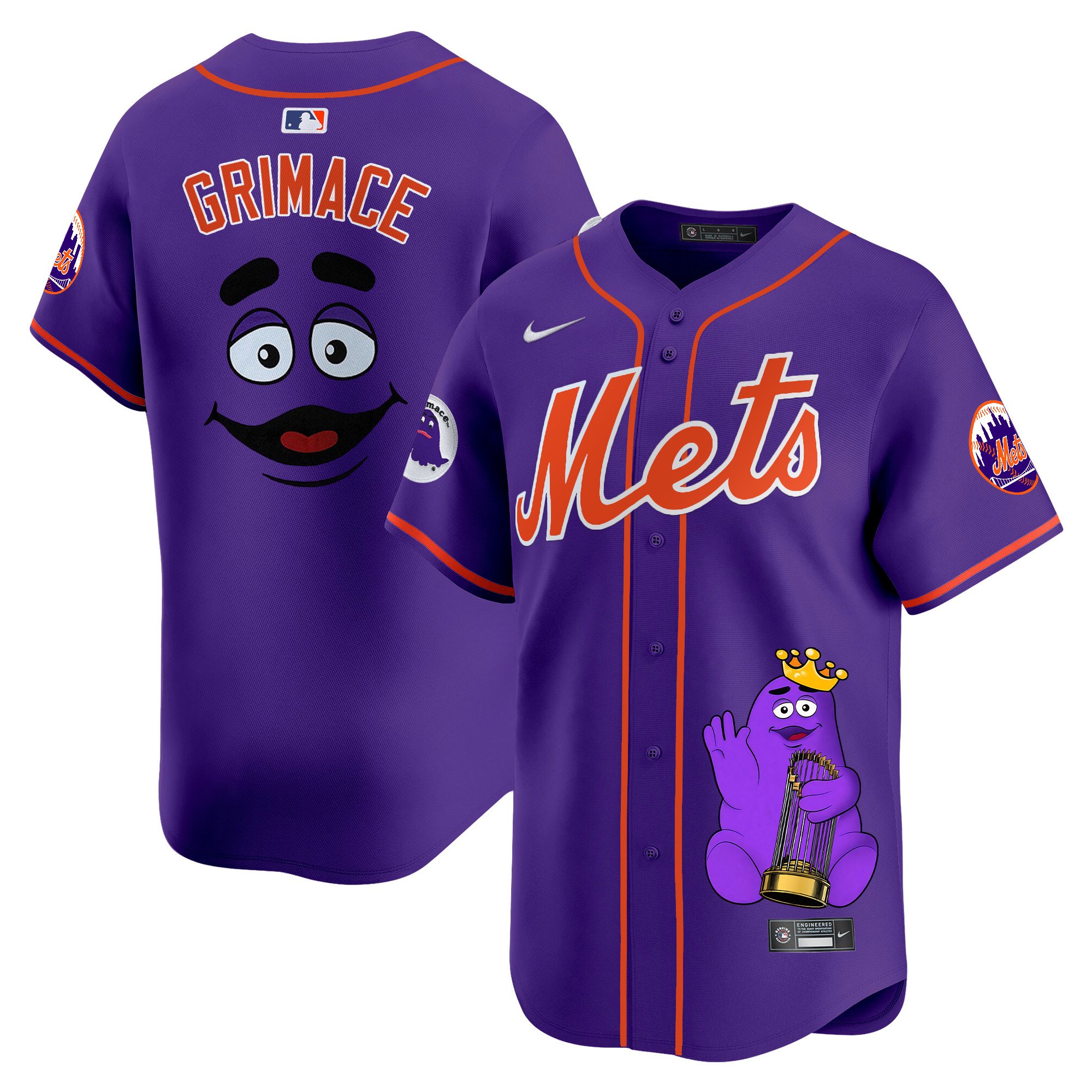 GrimaceUnisex New York Mets Grimace Vapor Premier Limited Purple Jersey - Printed