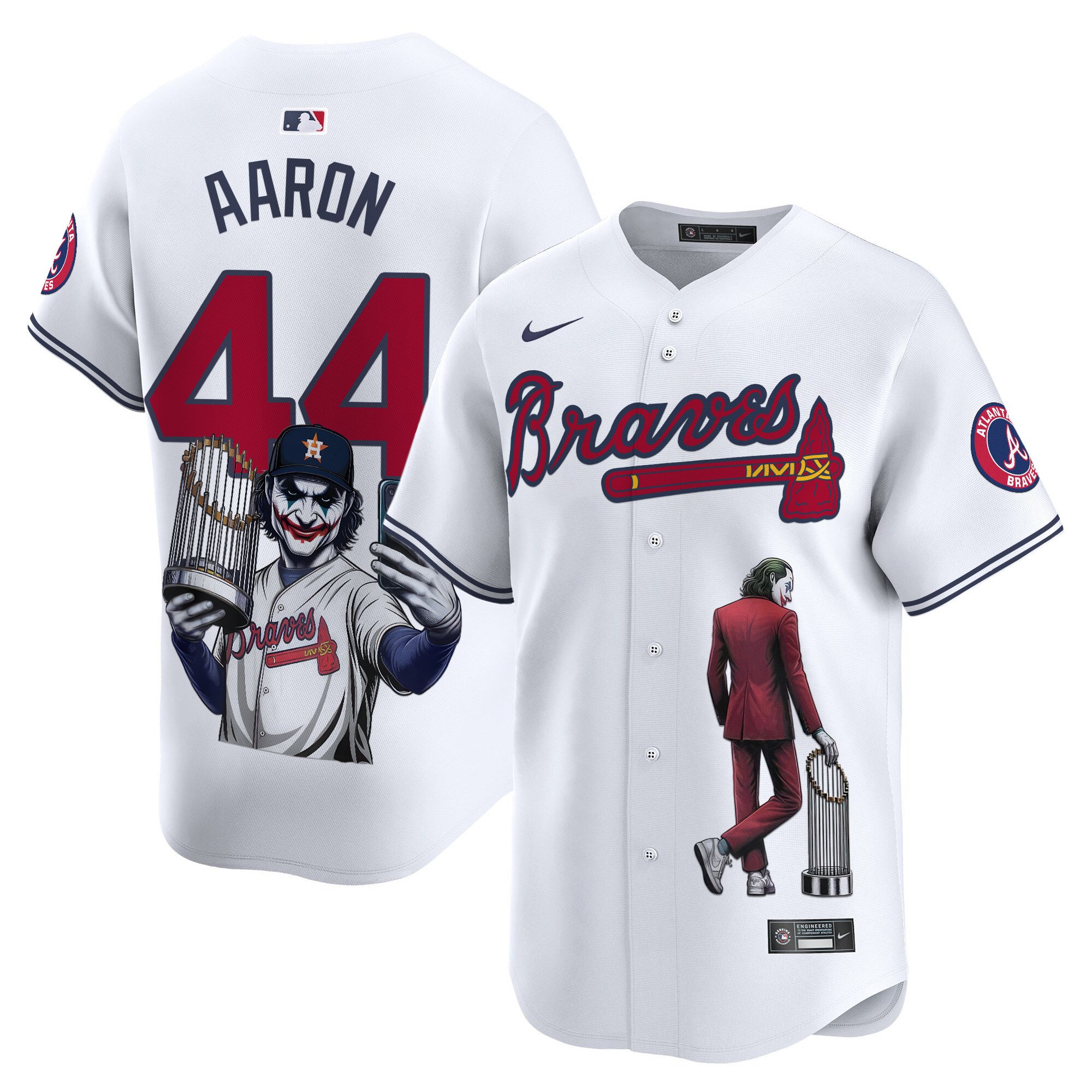 Hank AaronUnisex Atlanta Braves Joker Vapor Premier Limited White Jersey - Printed