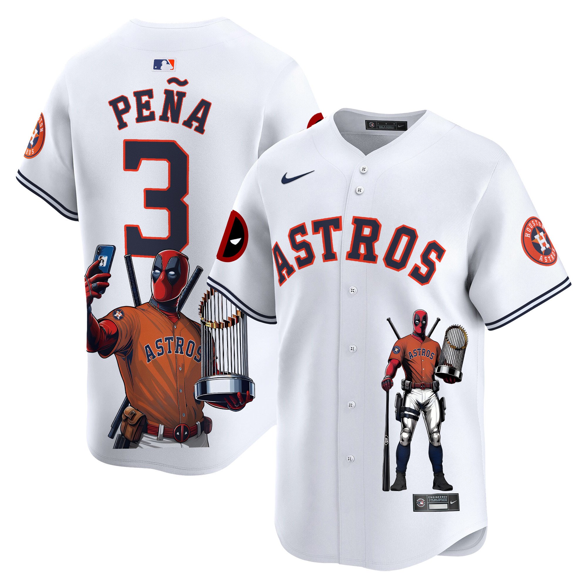 Jeremy PenaUnisex Houston Astros Deadpool Vapor Premier Limited White Jersey - Printed