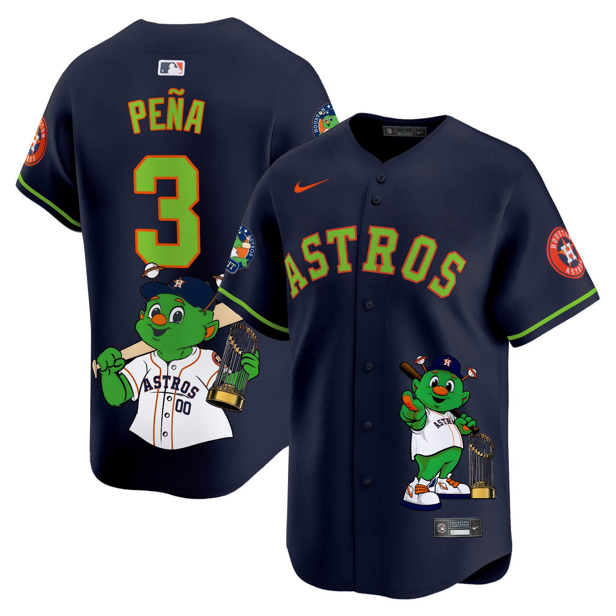 Jeremy PenaUnisex Houston Astros Orbit Vapor Premier Limited Navy Jersey - Printed