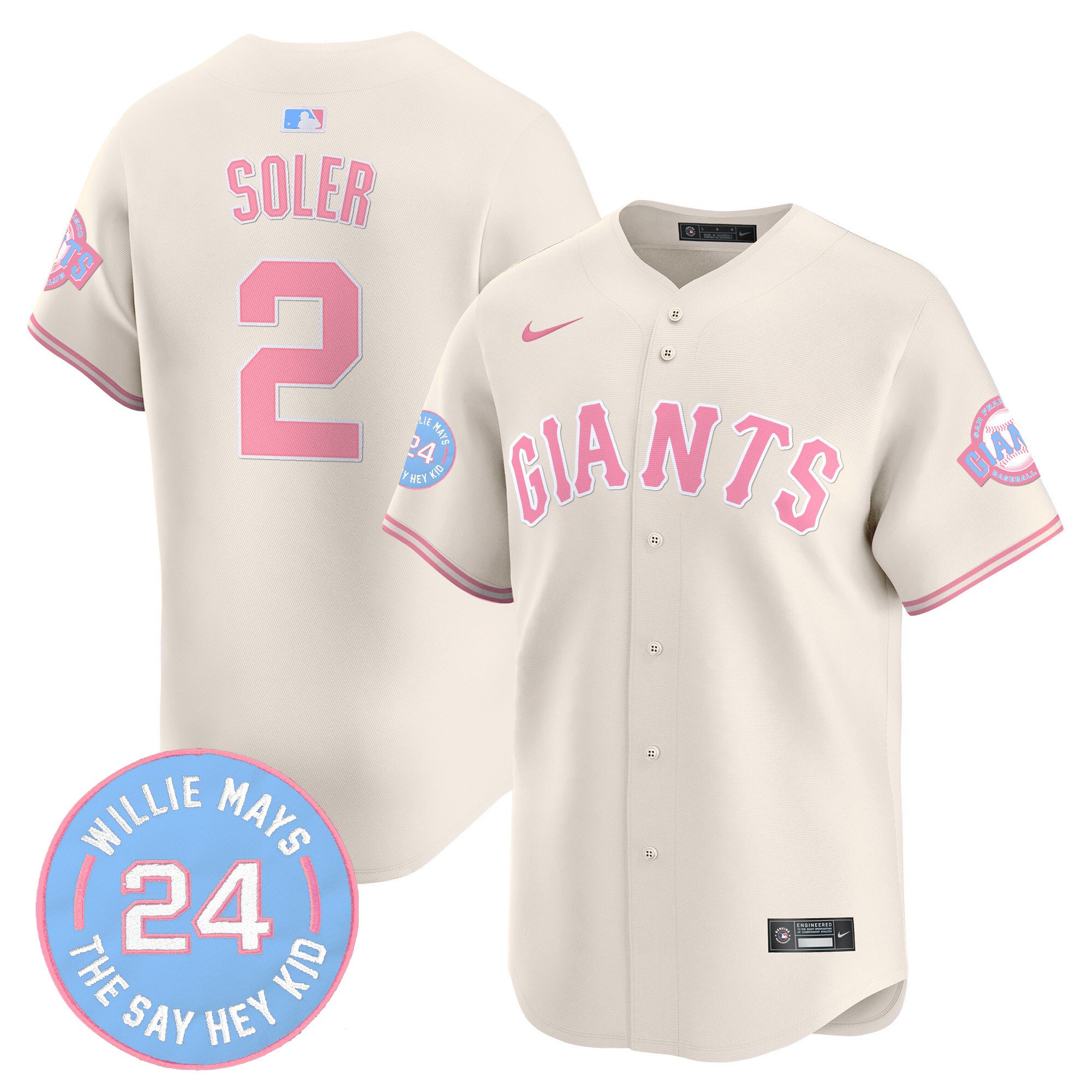 Jorge SolerUnisex San Francisco Giants Bubblegum Pink Vapor Premier Limited Cream Jersey - All Stitched