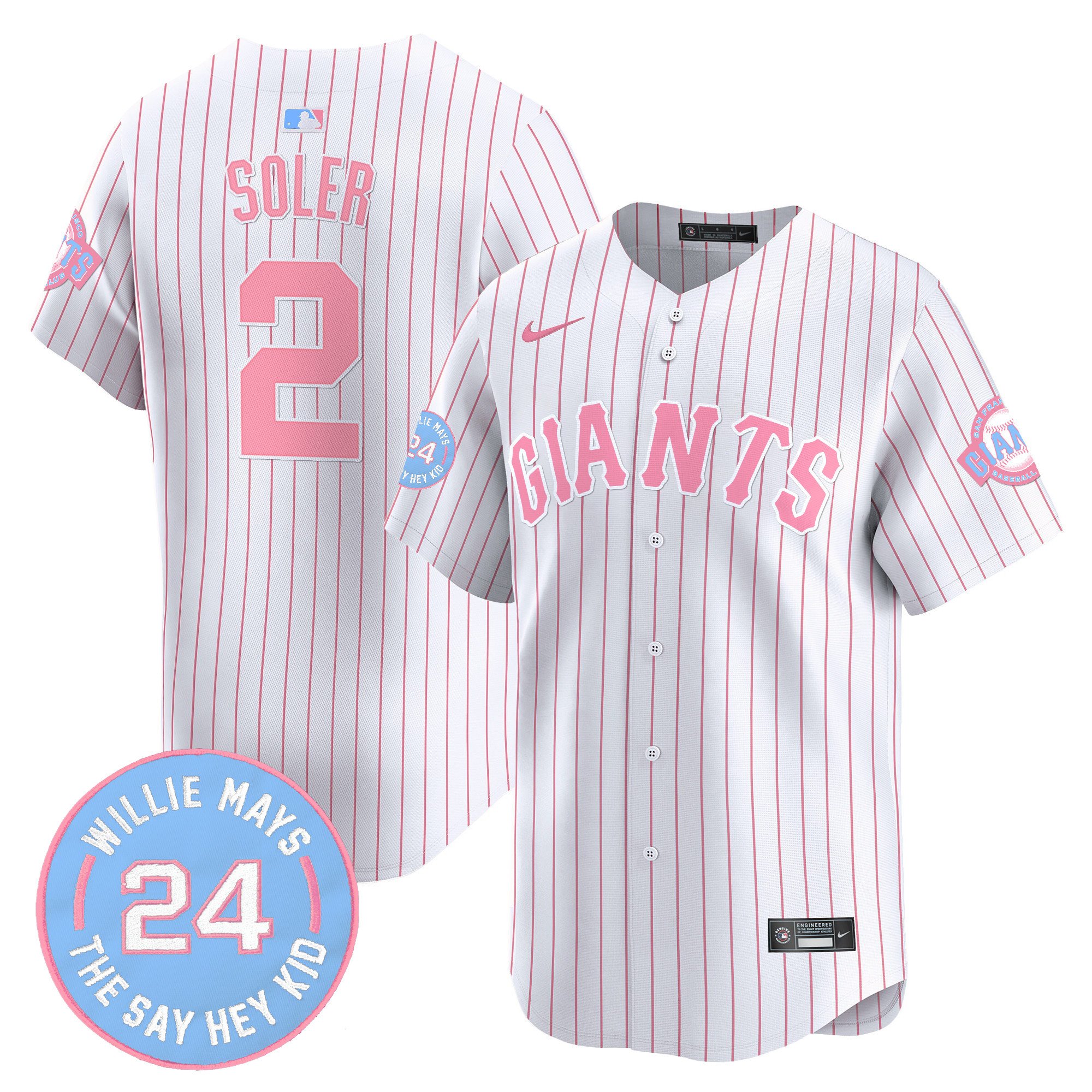 Jorge SolerUnisex San Francisco Giants Bubblegum Pink Vapor Premier Limited Pinstripe Jersey - All Stitched