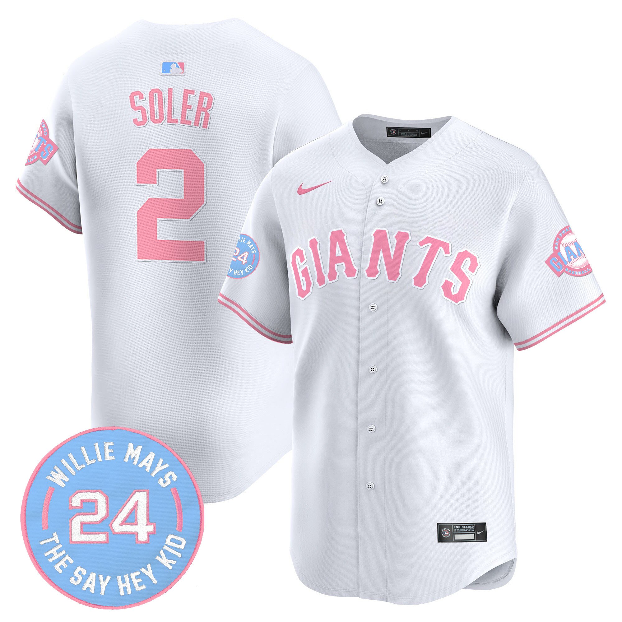 Jorge SolerUnisex San Francisco Giants Bubblegum Pink Vapor Premier Limited White Jersey - All Stitched
