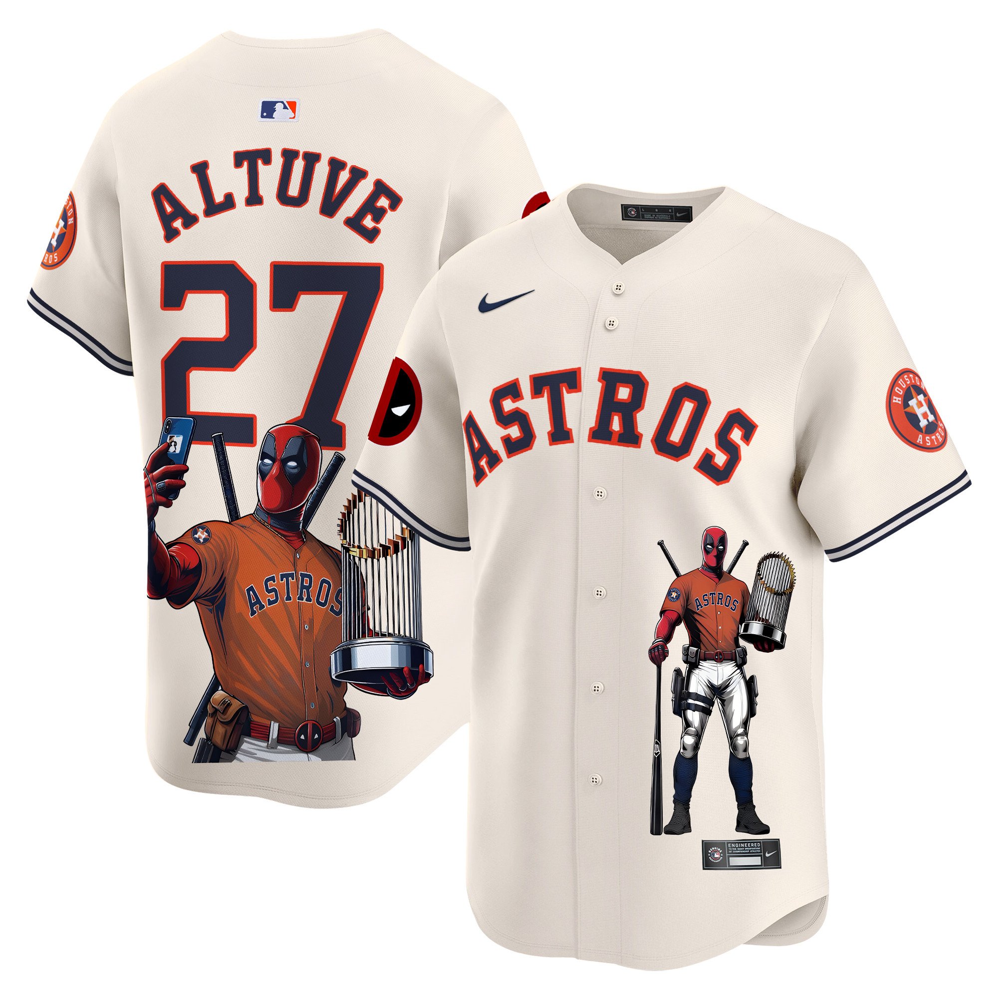 JosÃˆ AltuveUnisex Houston Astros Deadpool Vapor Premier Limited Cream Jersey - Printed