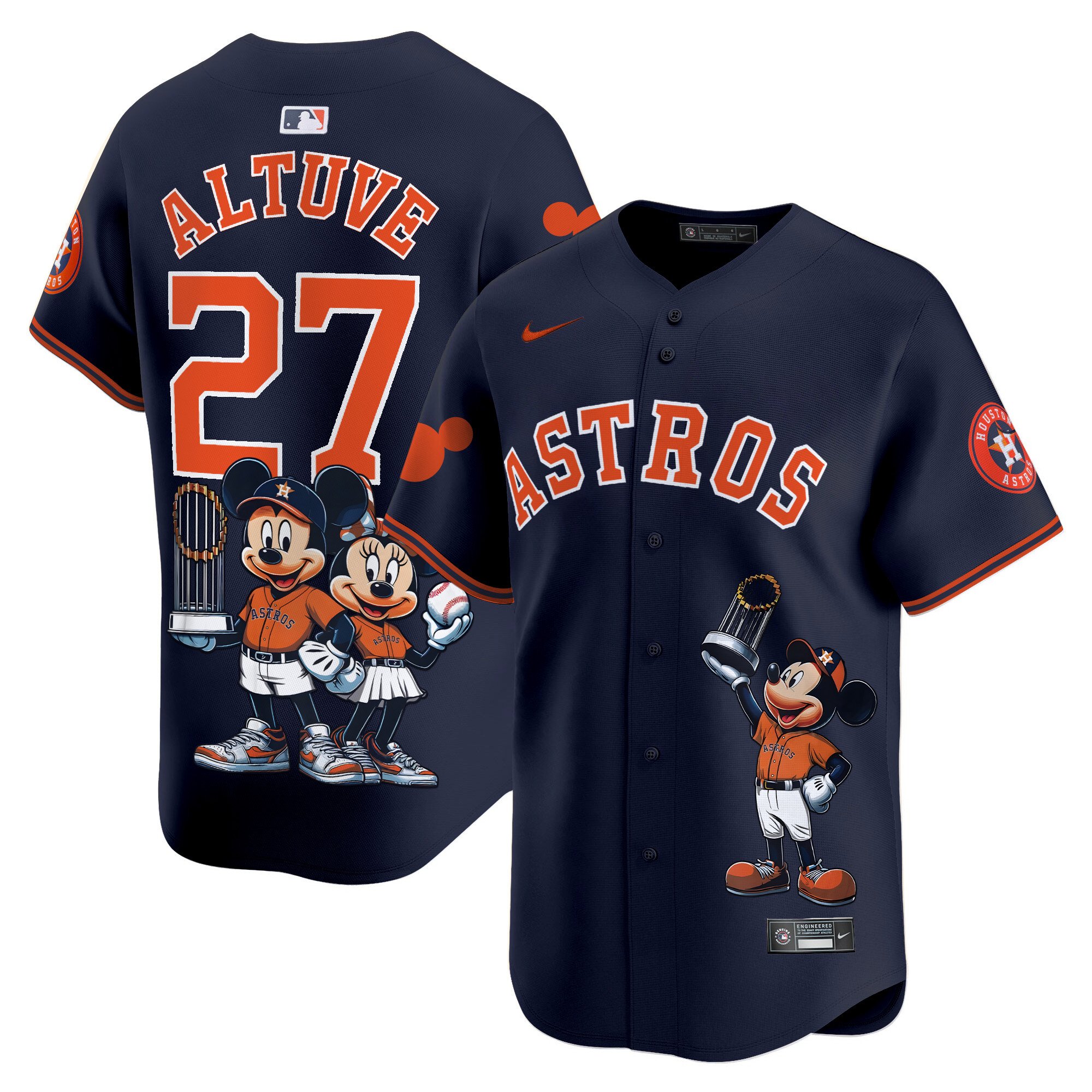 JosÃˆ AltuveUnisex Houston Astros Mickey Houston Vapor Premier Limited Alternate Jersey - Printed
