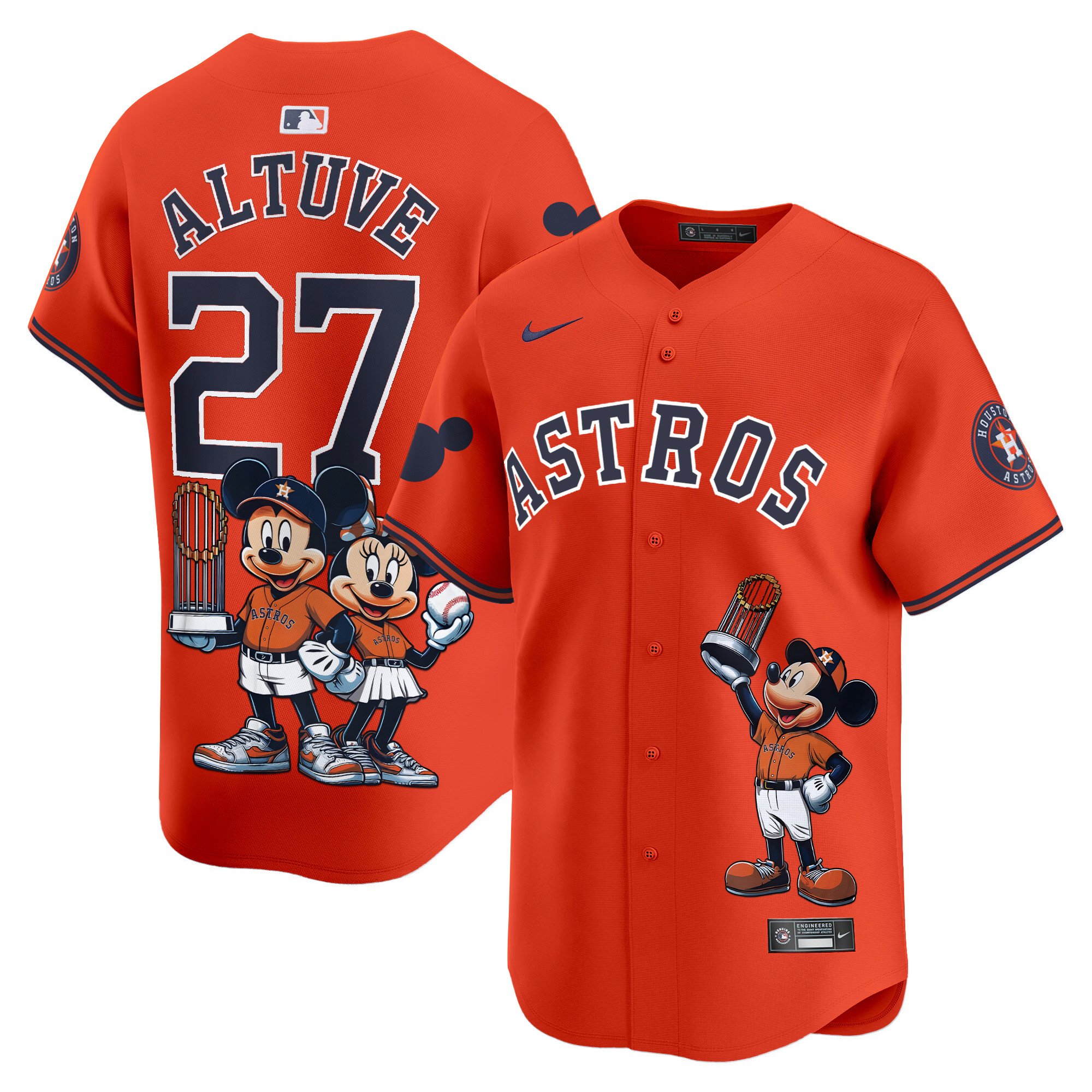 JosÃˆ AltuveUnisex Houston Astros Mickey Houston Vapor Premier Limited Orange Jersey - Printed