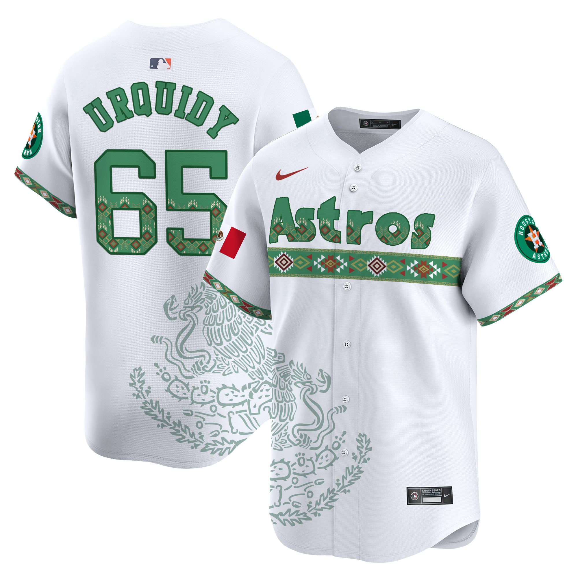 Jose UrquidyUnisex Houston Astros Mexico Vapor Premier Limited White Jersey - Printed