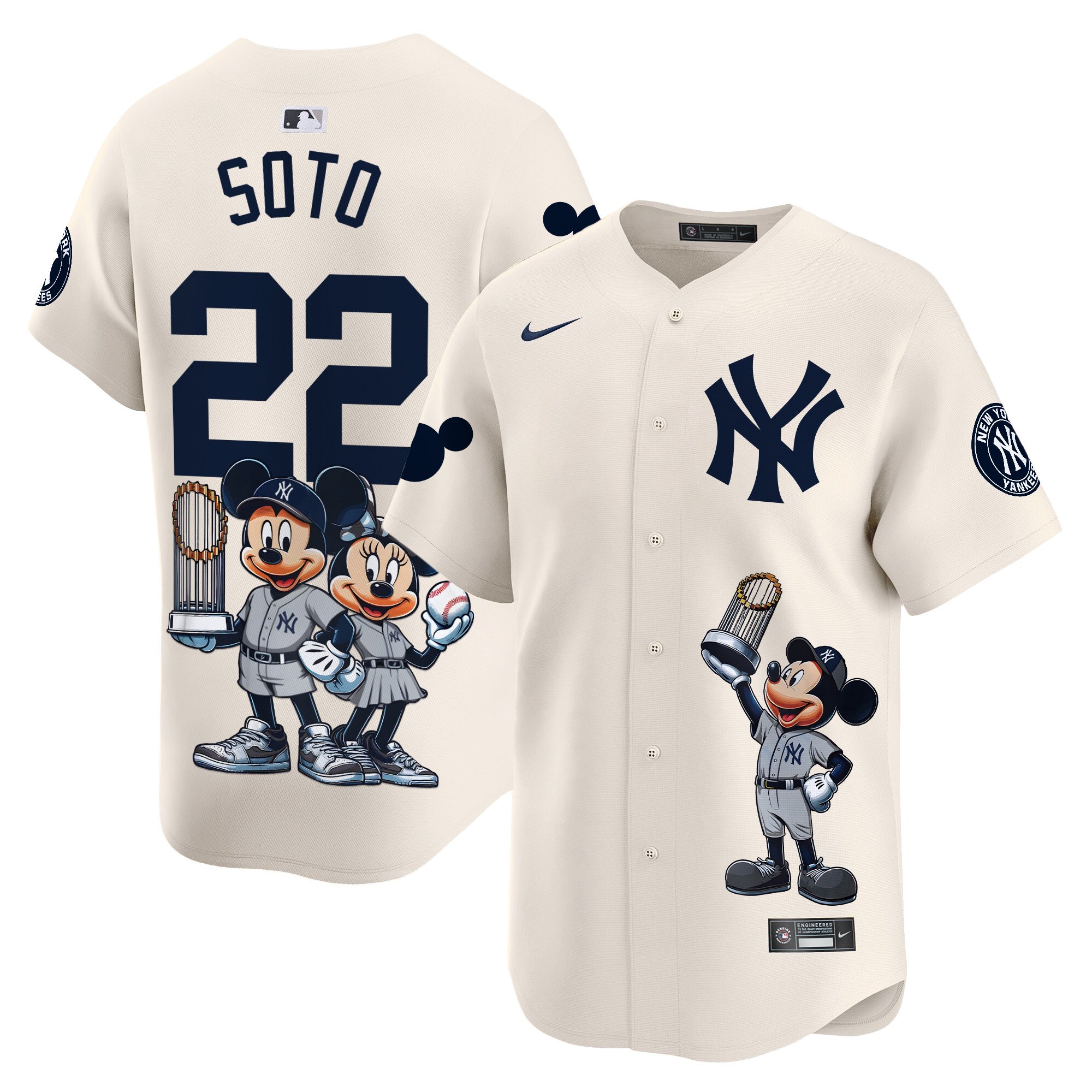 Juan SotoUnisex New York Yankees Mickey Vapor Premier Limited Cream Jersey - Printed