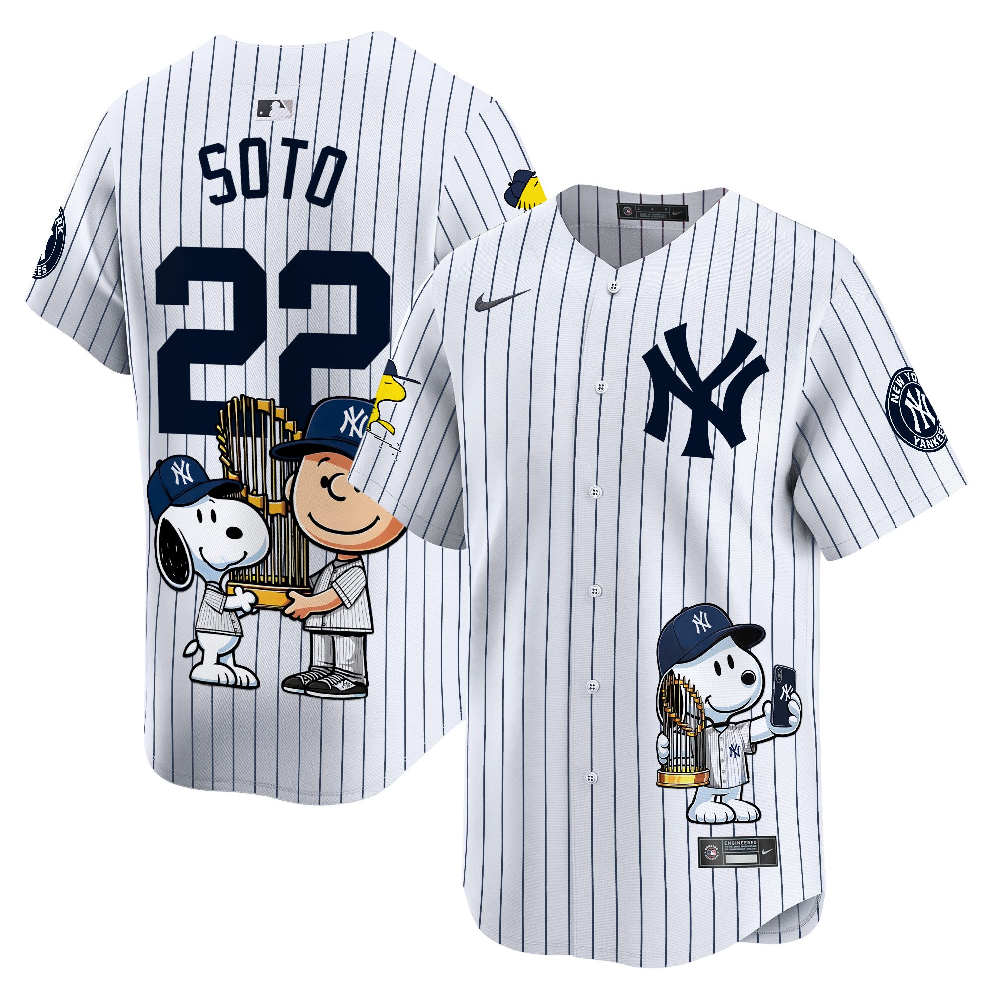 Juan SotoUnisex New York Yankees Peanut Snoopy Vapor Premier Limited White Jersey - Printed