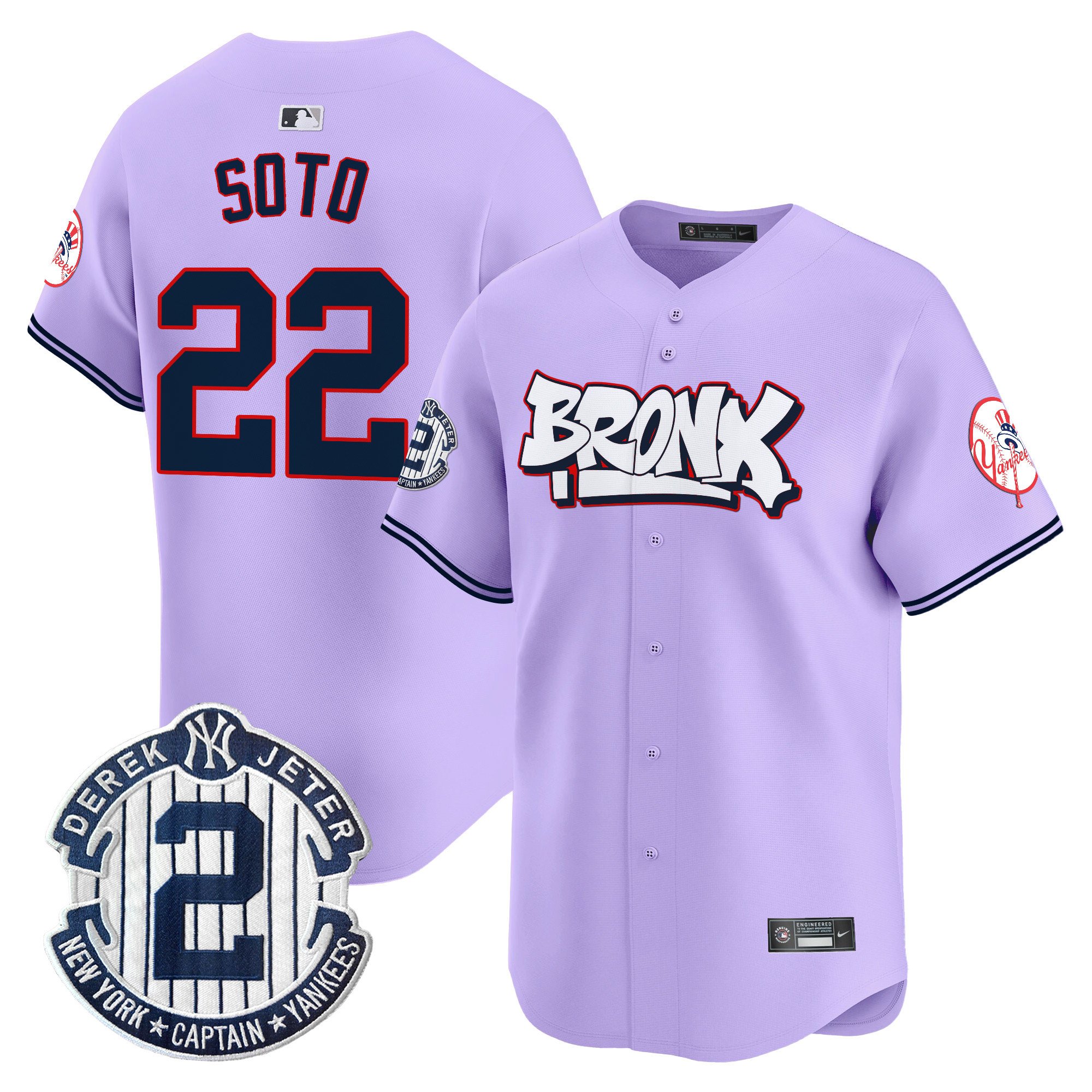 Juan SotoUnisex New York Yankees The Bronx Graffiti Vapor Premier Limited Purple Jersey V4 - All Stitched