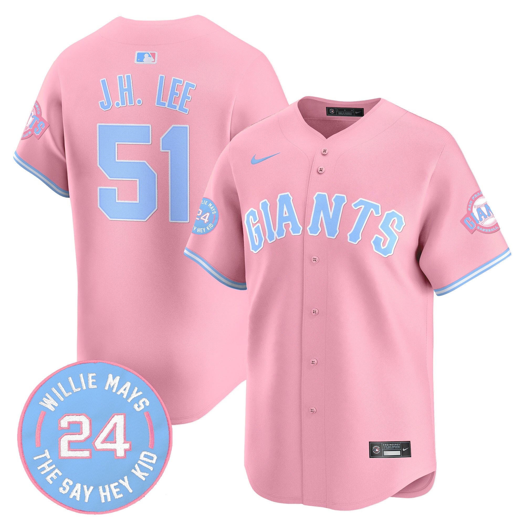 Jung Hoo LeeUnisex San Francisco Giants Bubblegum Pink Vapor Premier Limited Pink Jersey - All Stitched