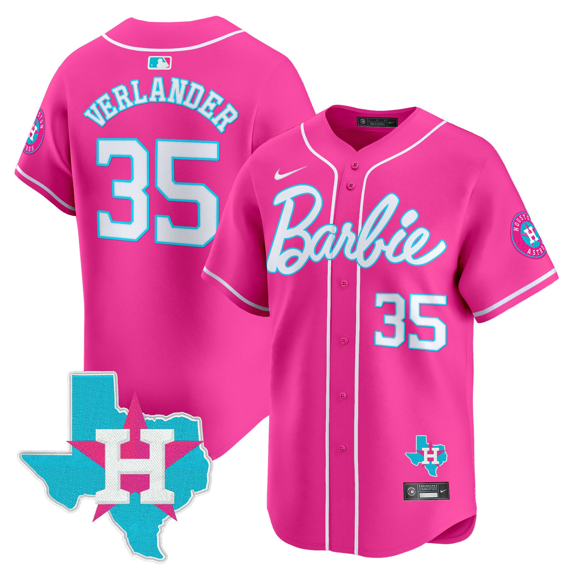 Justin VerlanderUnisex Houston Astros Barbie Vapor Premier Limited Pink Jersey - All Stitched