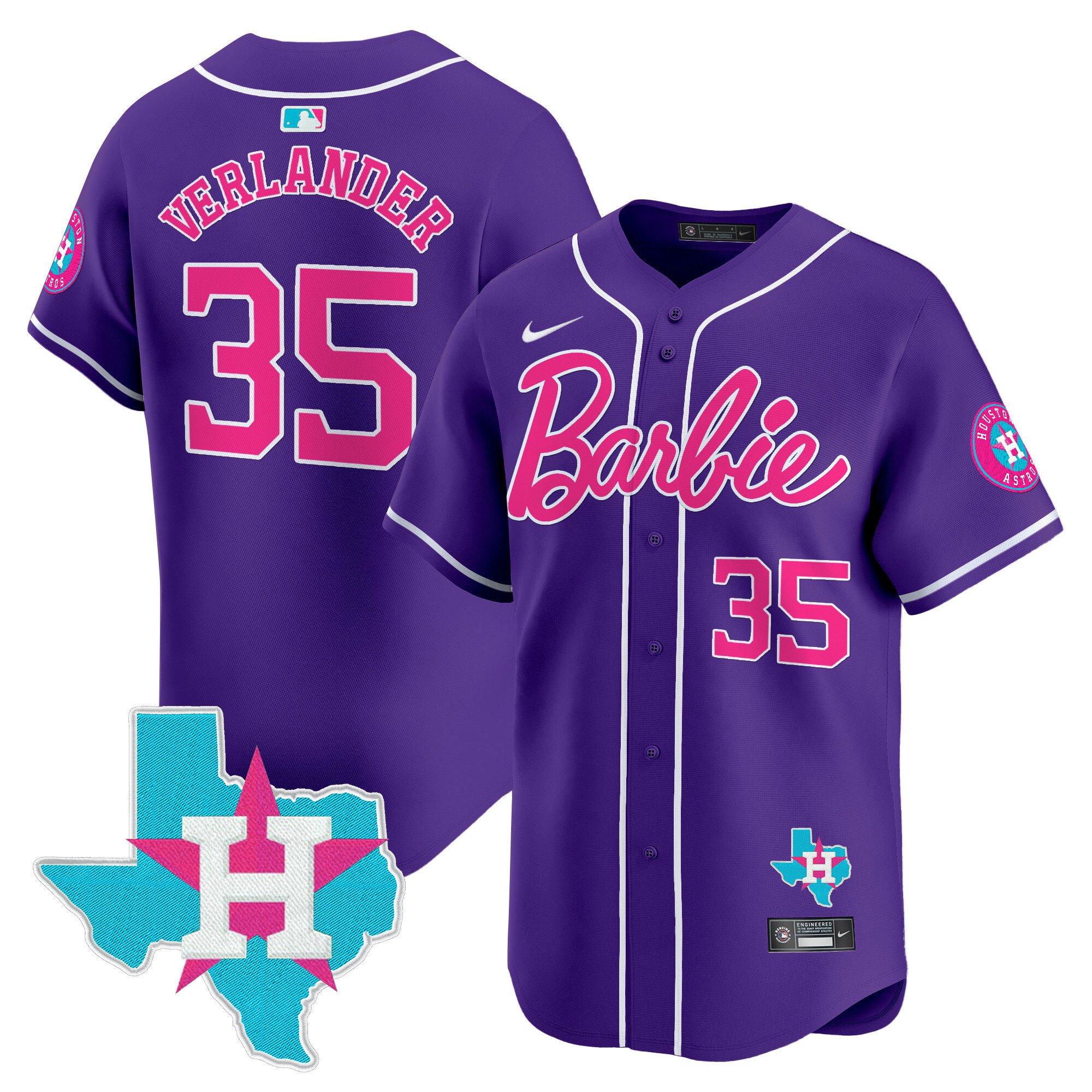 Justin VerlanderUnisex Houston Astros Barbie Vapor Premier Limited Purple Jersey - All Stitched