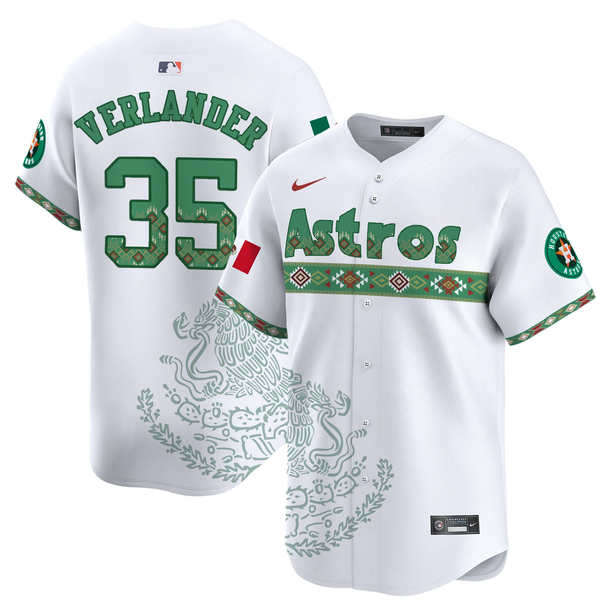 Justin VerlanderUnisex Houston Astros Mexico Vapor Premier Limited White Jersey - Printed