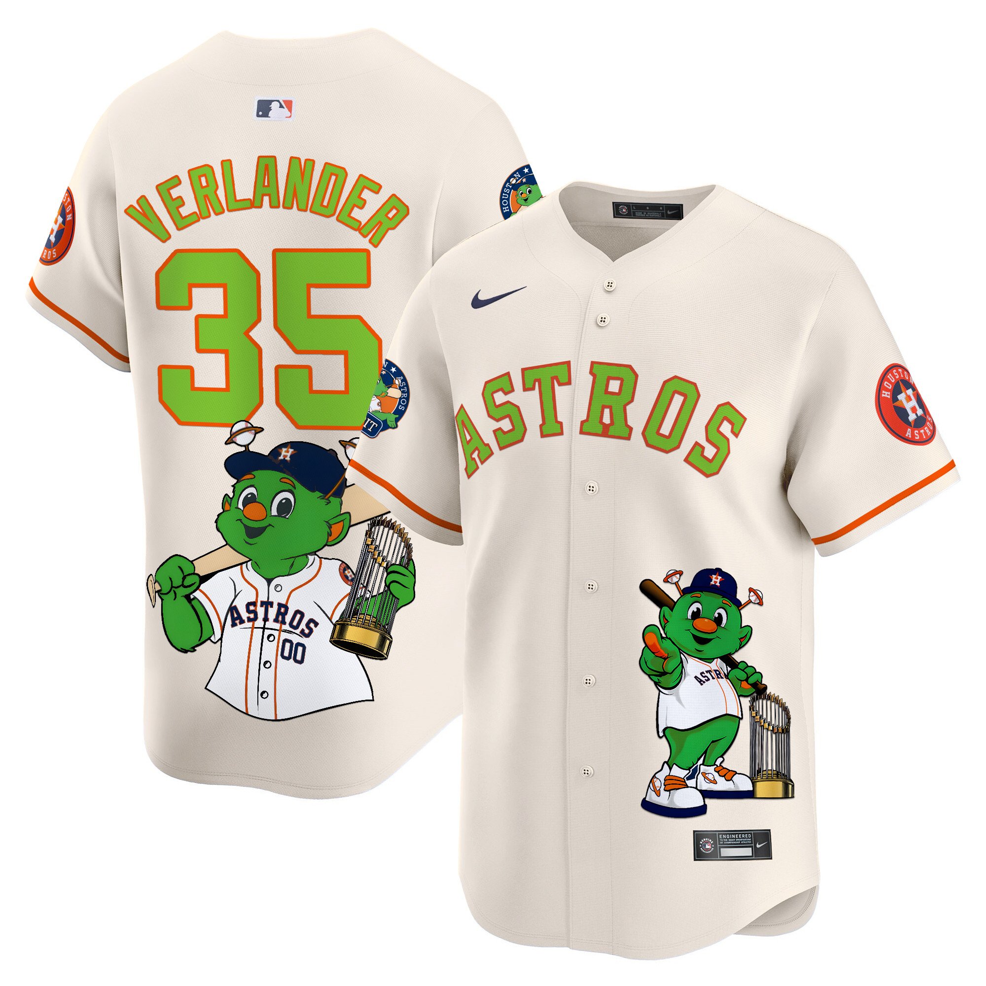 Justin VerlanderUnisex Houston Astros Orbit Vapor Premier Limited Cream Jersey - Printed