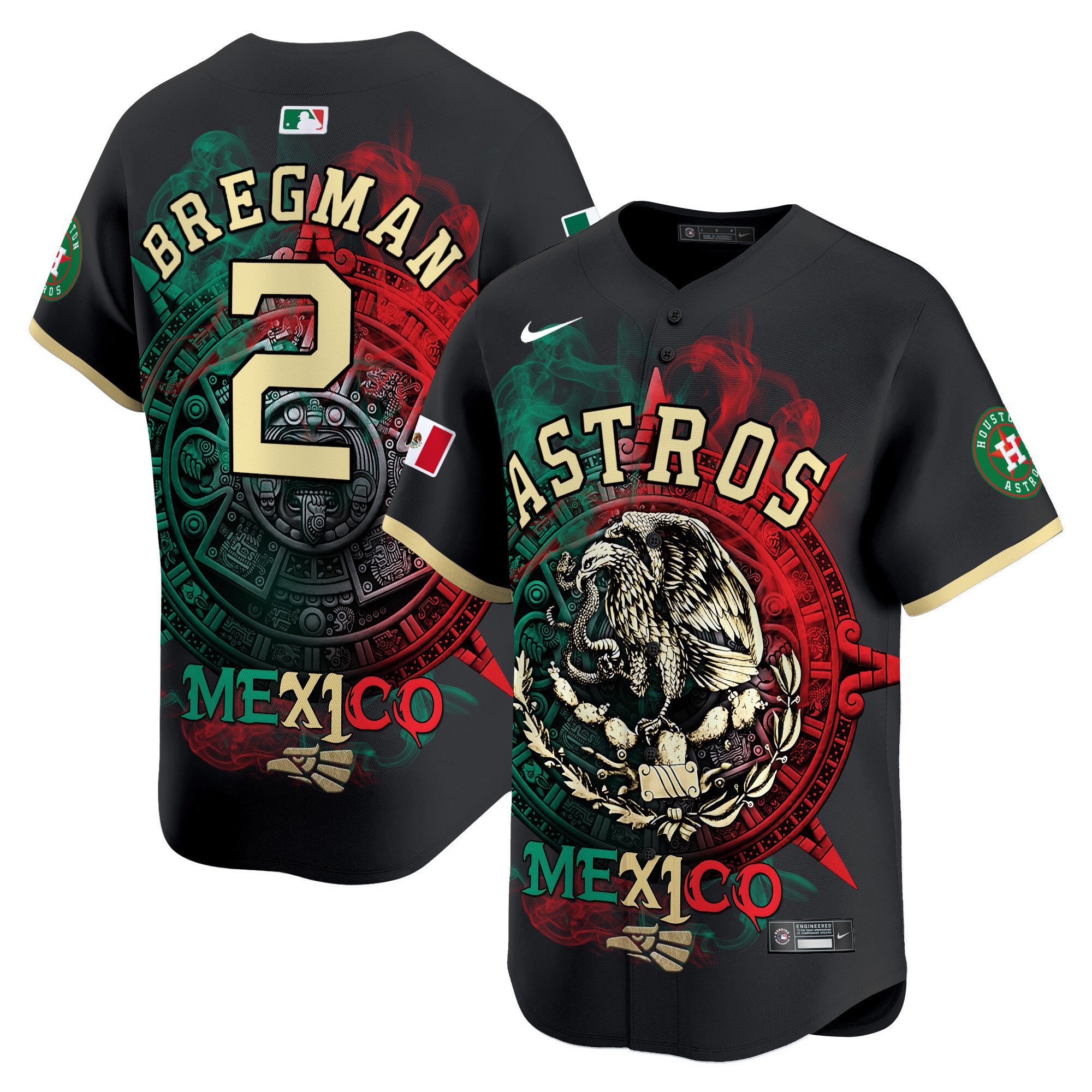 Men Alex Bregman Houston Astros Aztec Hecho En Mexico Vapor Premier Limited Jersey - Printed