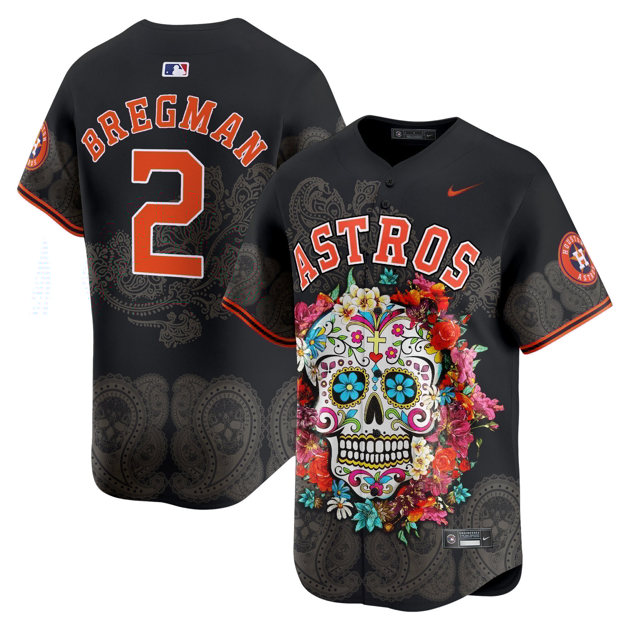 Men Alex Bregman Houston Astros Mexico Skull Vapor Premier Limited Jersey - Printed