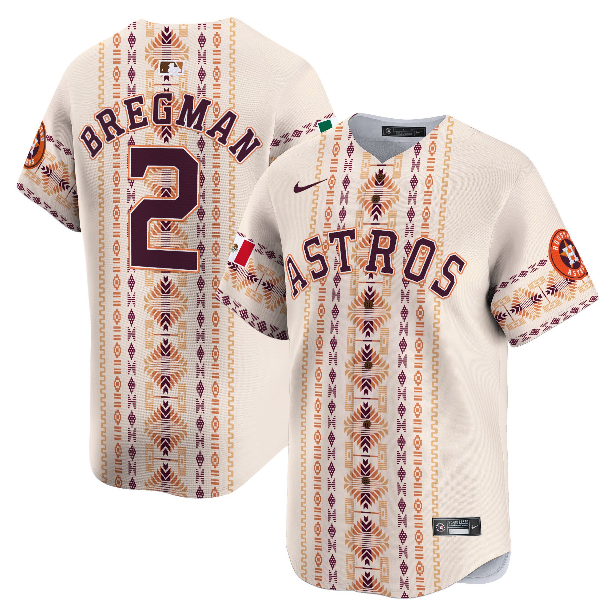 Men Alex Bregman Houston Astros Mexico Traditional Style Vapor Premier Limited Jersey - Printed
