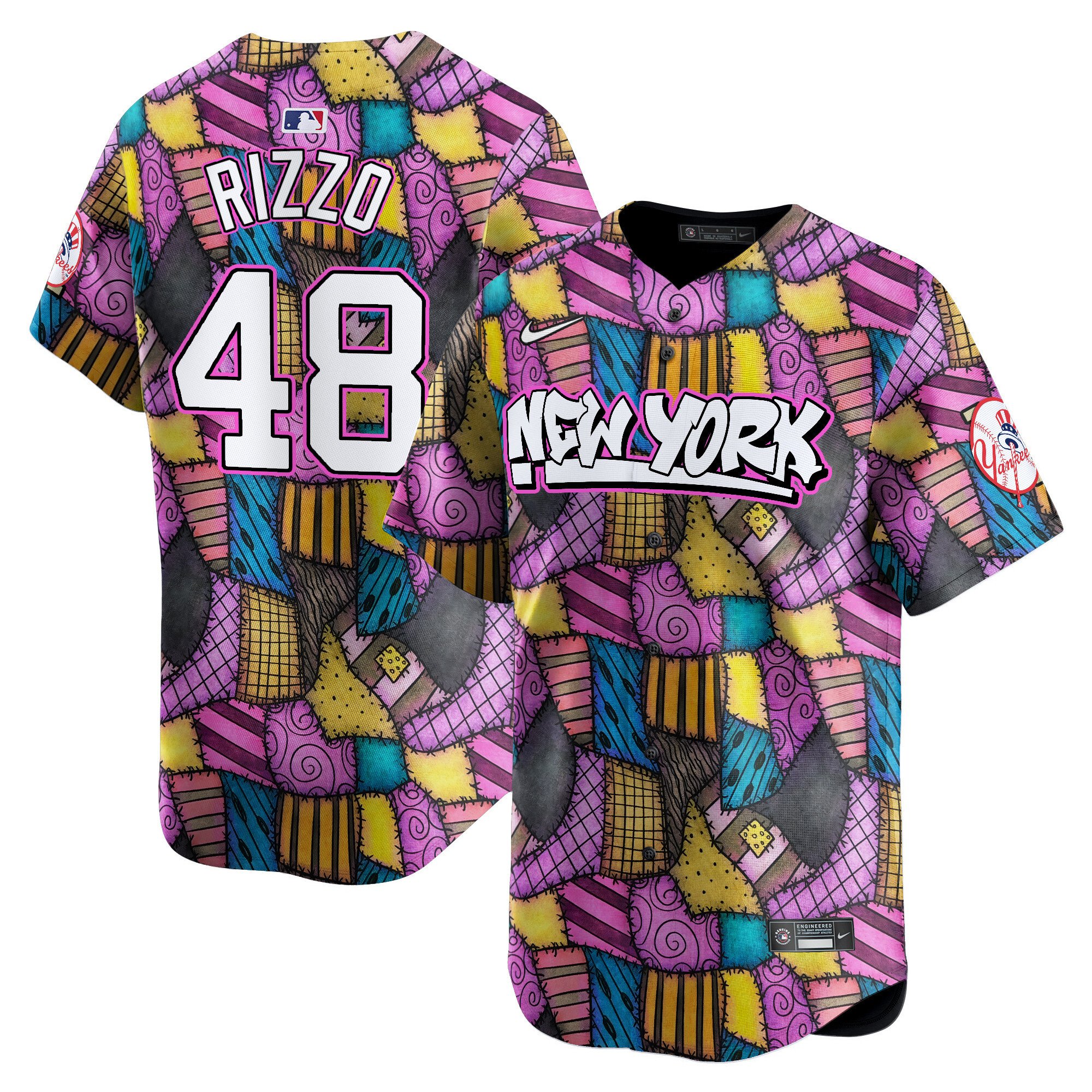 Men Anthony Rizzo New York Yankees Patchwork Scraps Style Vapor Premier Limited Jersey - Printed