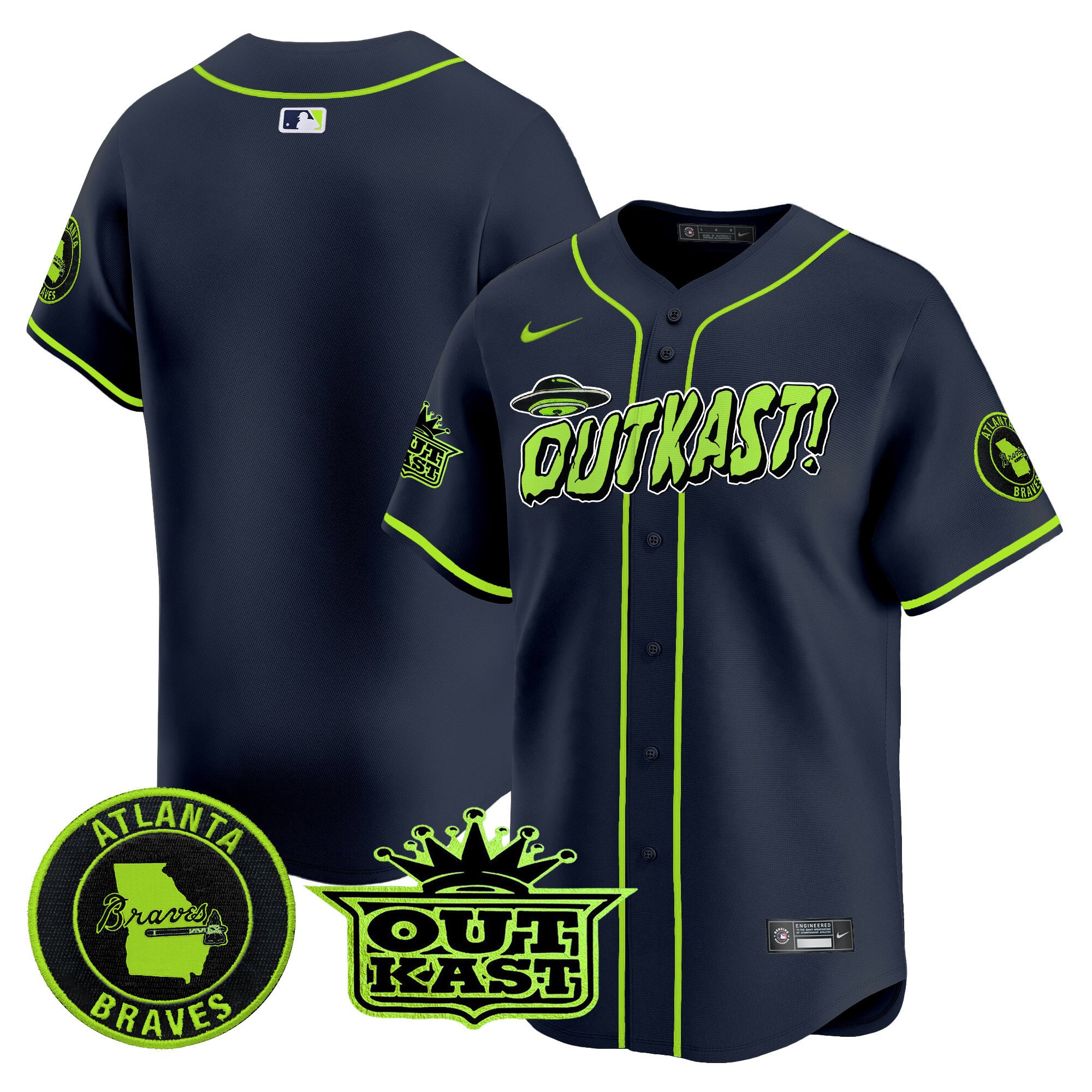 Men Atlanta Braves Atliens Vapor Premier Limited Jersey V3 - All Stitched
