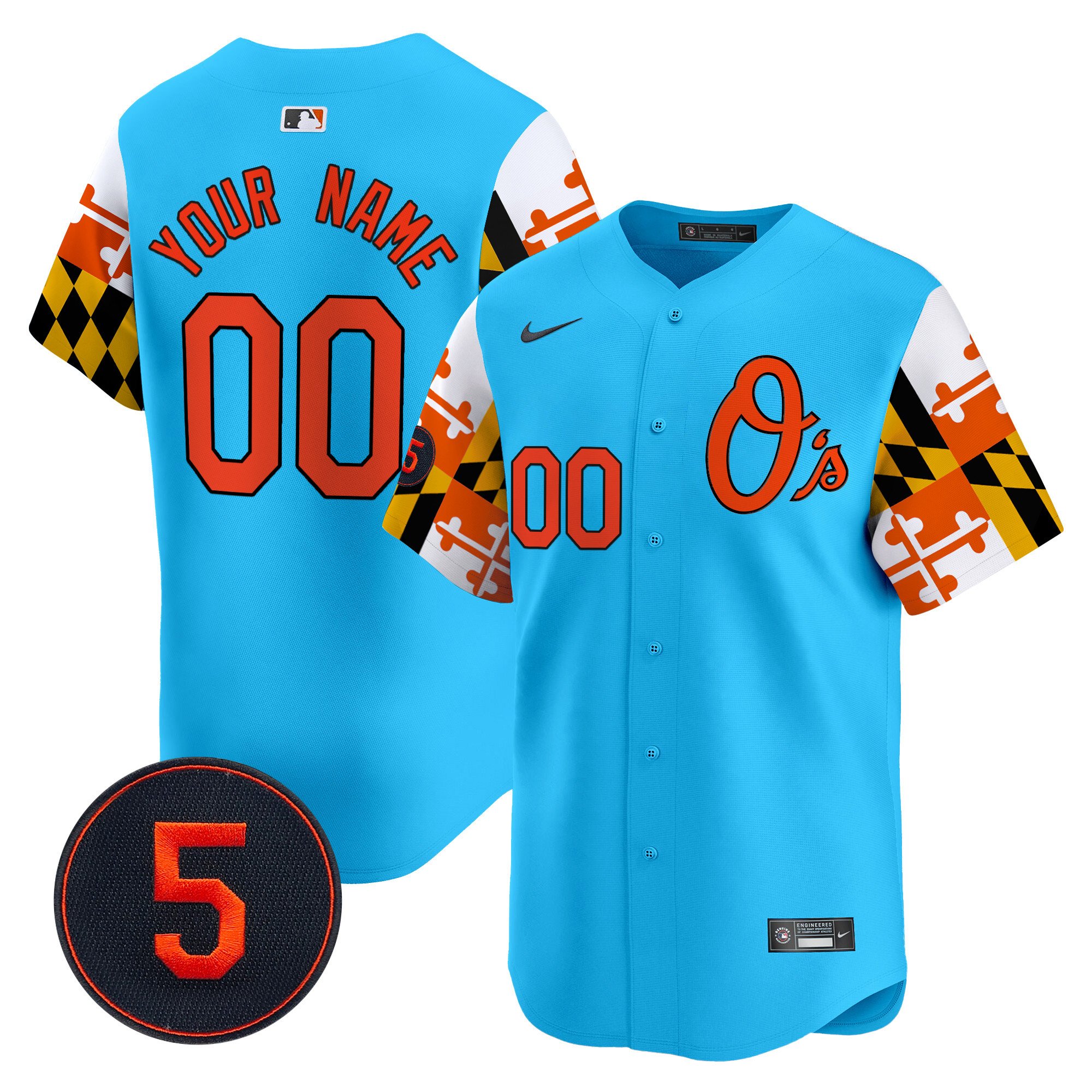 Men Baltimore Orioles Robinson Patch Vapor Premier Limited Custom Light Blue Jersey V5 - All Stitched