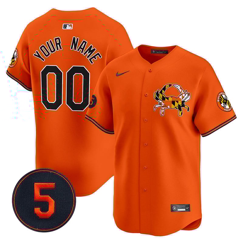 Men Baltimore Orioles Robinson Patch Vapor Premier Limited Custom Orange Jersey V3 - All Stitched