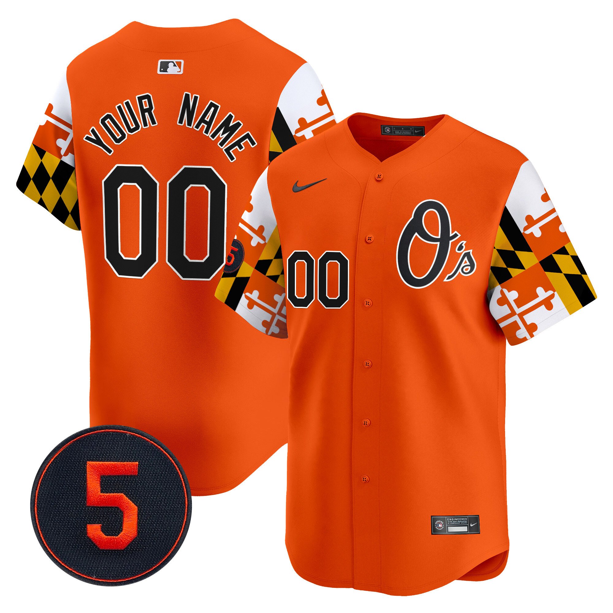 Men Baltimore Orioles Robinson Patch Vapor Premier Limited Custom Orange Jersey V5 - All Stitched