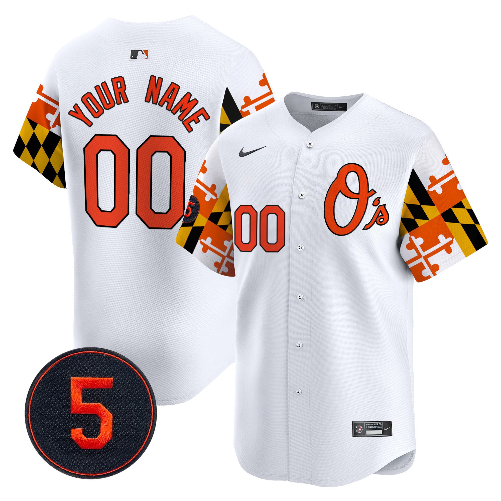 Men Baltimore Orioles Robinson Patch Vapor Premier Limited Custom White Jersey V5 - All Stitched