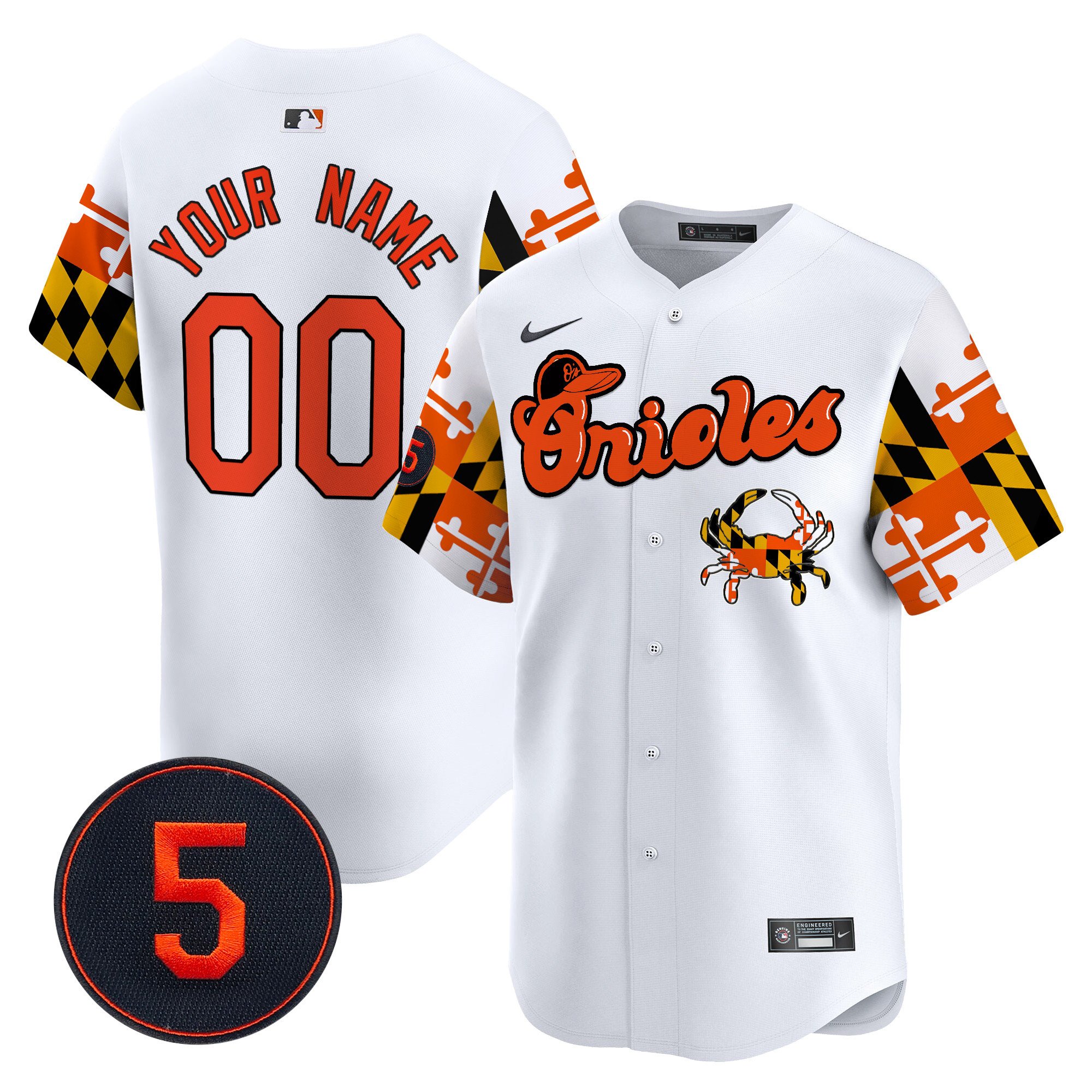 Men Baltimore Orioles Robinson Patch Vapor Premier Limited Custom White Jersey V7 - All Stitched