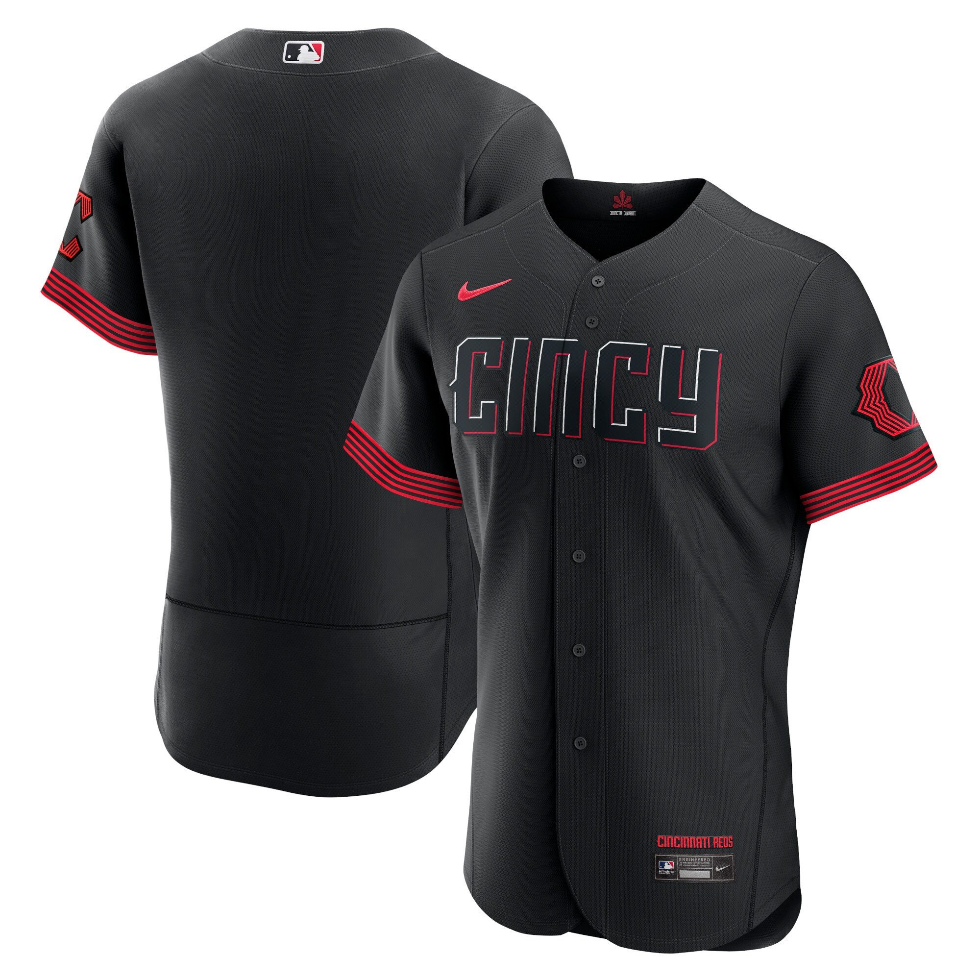 Men Cincinnati Reds Black 2023 City Connect Flex Jersey - All Stitched