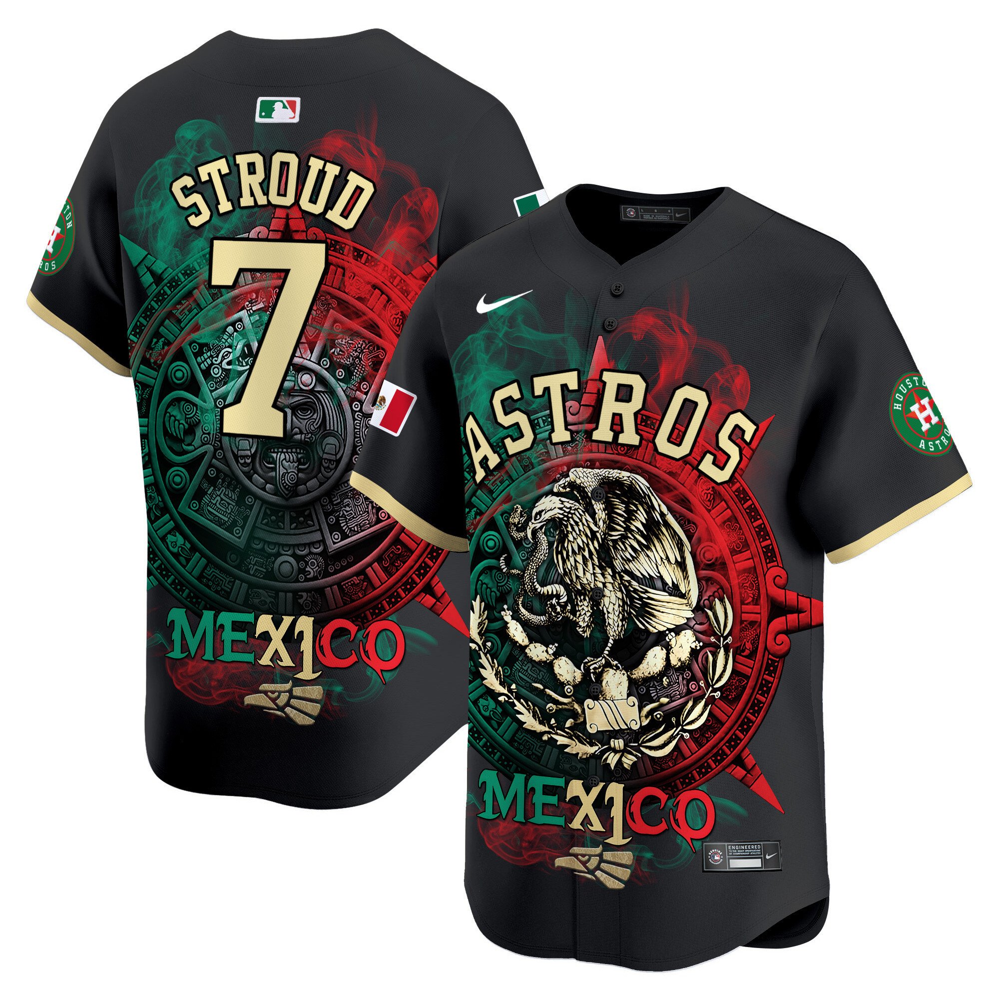 Men CJ Stroud Houston Astros Aztec Hecho En Mexico Vapor Premier Limited Jersey - Printed