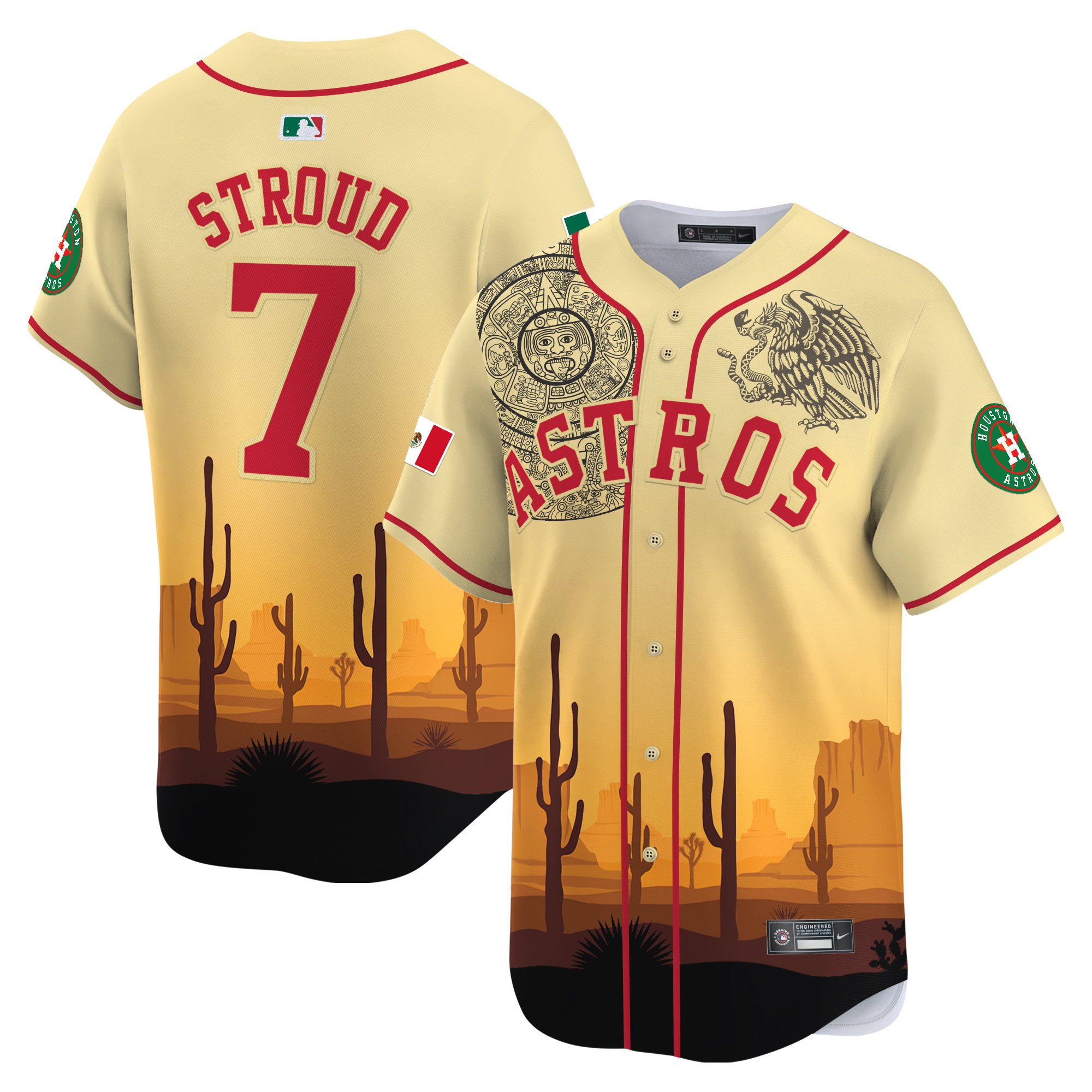 Men CJ Stroud Houston Astros Mexico Vapor Premier Limited Jersey V4 - Printed