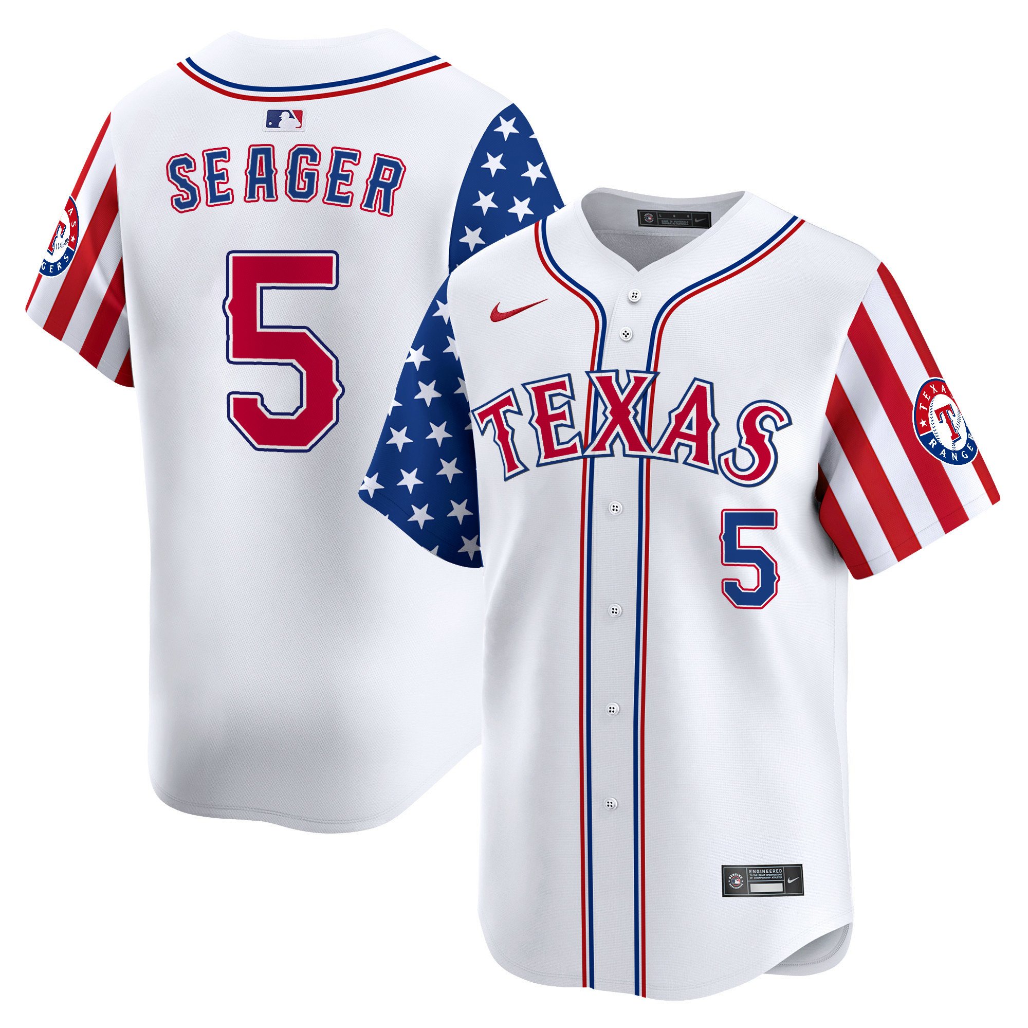 Men Corey Seager Texas Rangers 2024 Independence Day Vapor Premier Limited Jersey V2 - All Stitched