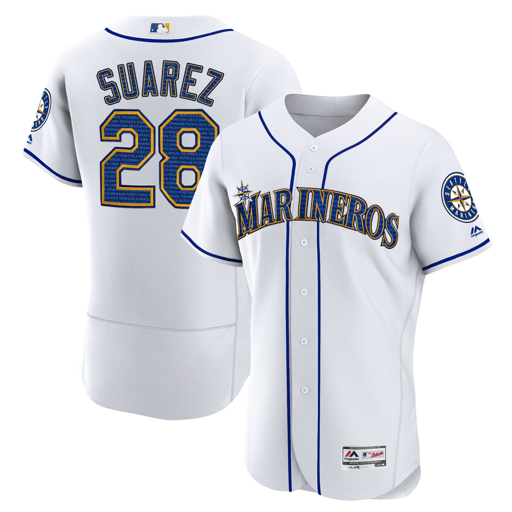 Men Eugenio Suarez Seattle Marineros Hispanic Heritage Houston Astros Jersey - All Stitched