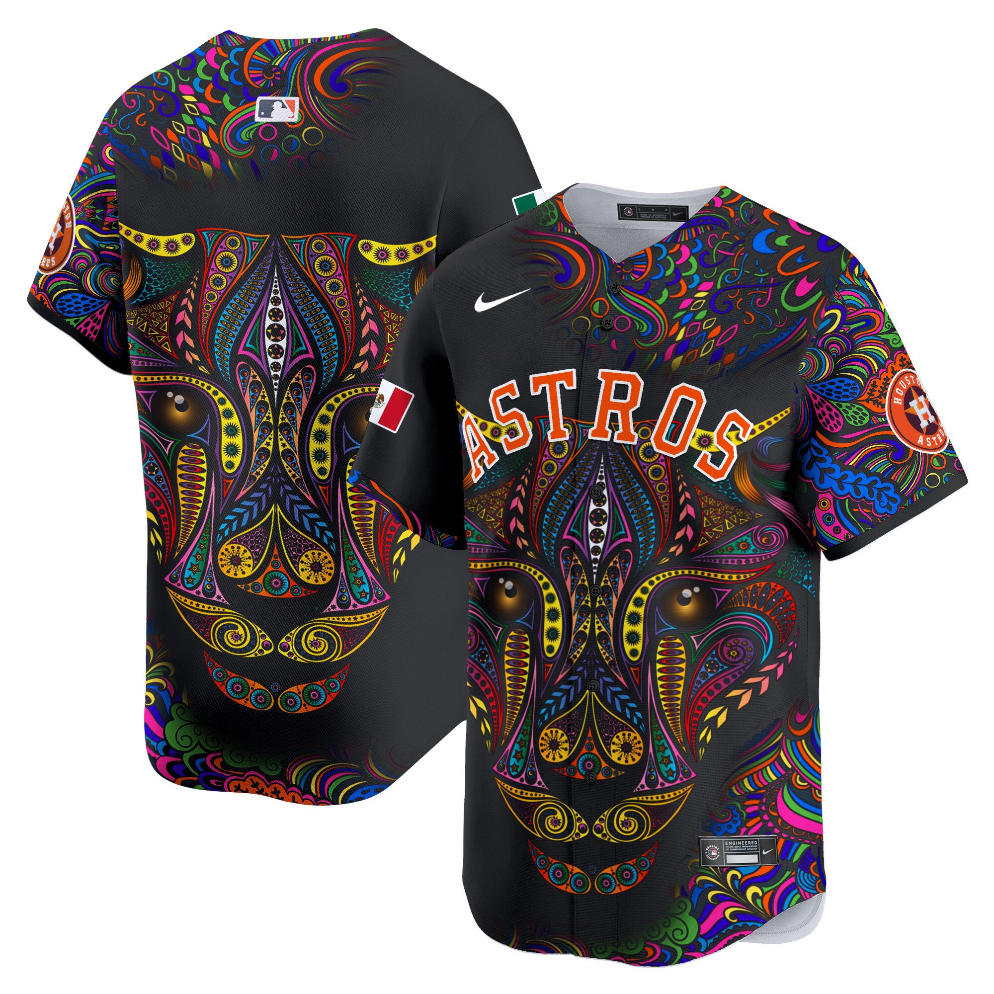 Men Houston Astros Leopard Mexico Vapor Premier Limited Jersey - Printed
